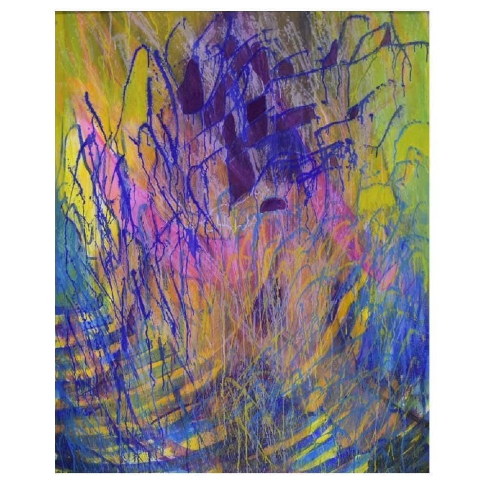 Ivy Lysdal, Mixed Media On Cardboard, Large Abstract Modernist Painting