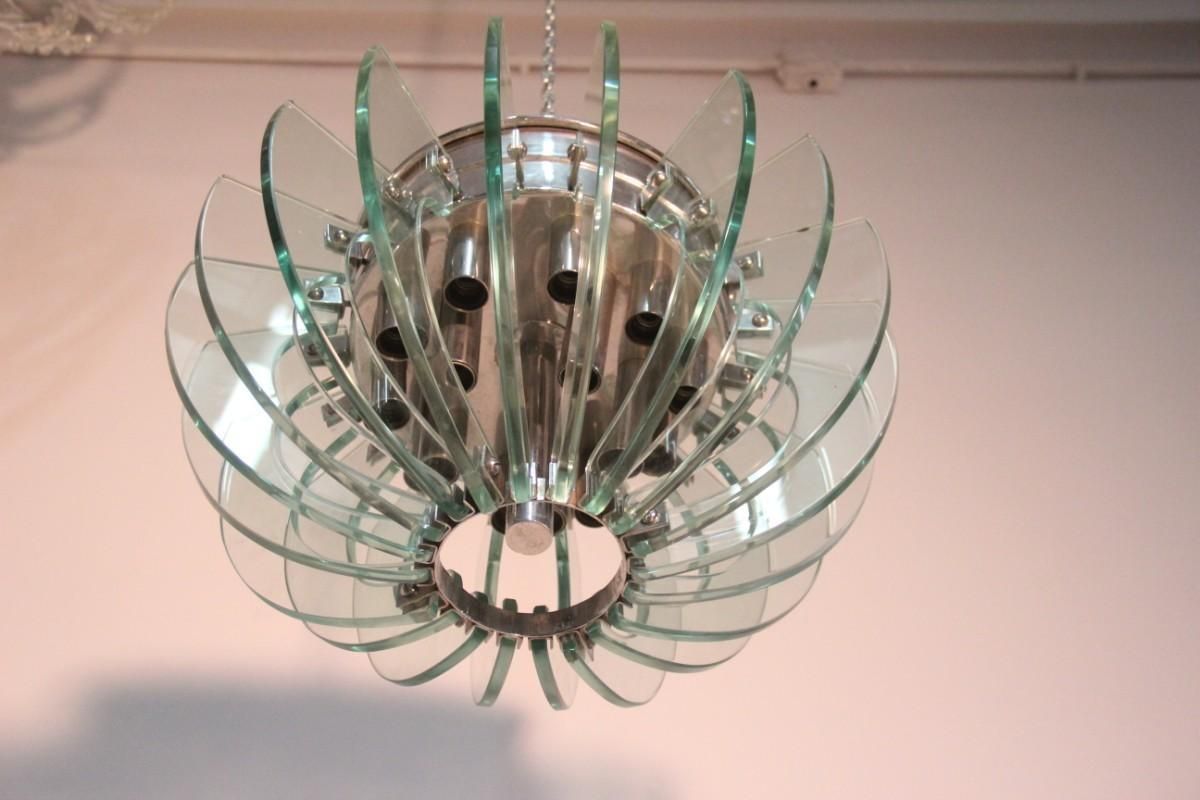 Mid Century Italian Sculptural Chandelir Gallott&Radice 1960s Crystl And Brass photo buy