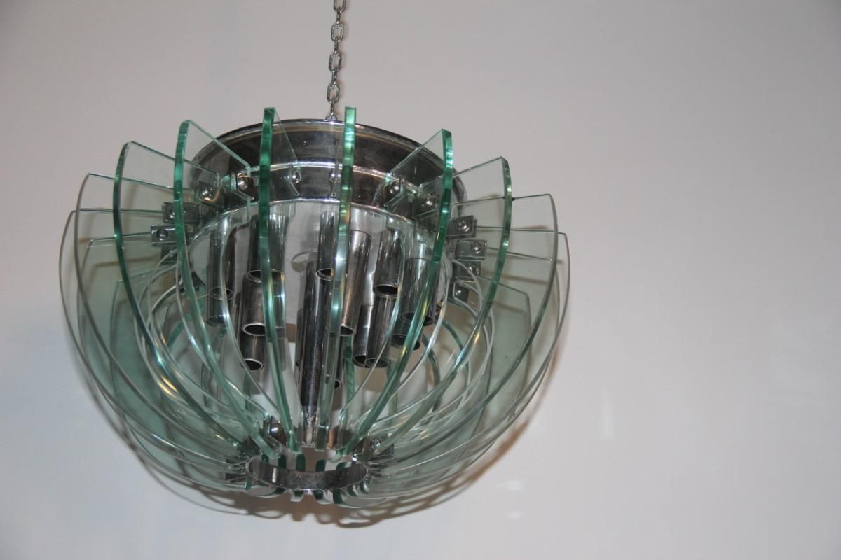 photo furniture Mid Century Italian Sculptural Chandelir Gallott&Radice 1960s Crystl And Brass
