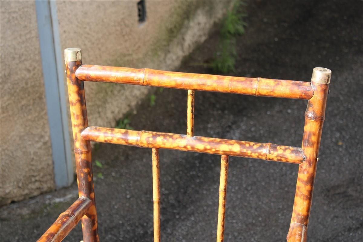 photo vinterior Pair Mid Century Bamboo Chairs Brass Parts Gabriella Crespi Style 1950s