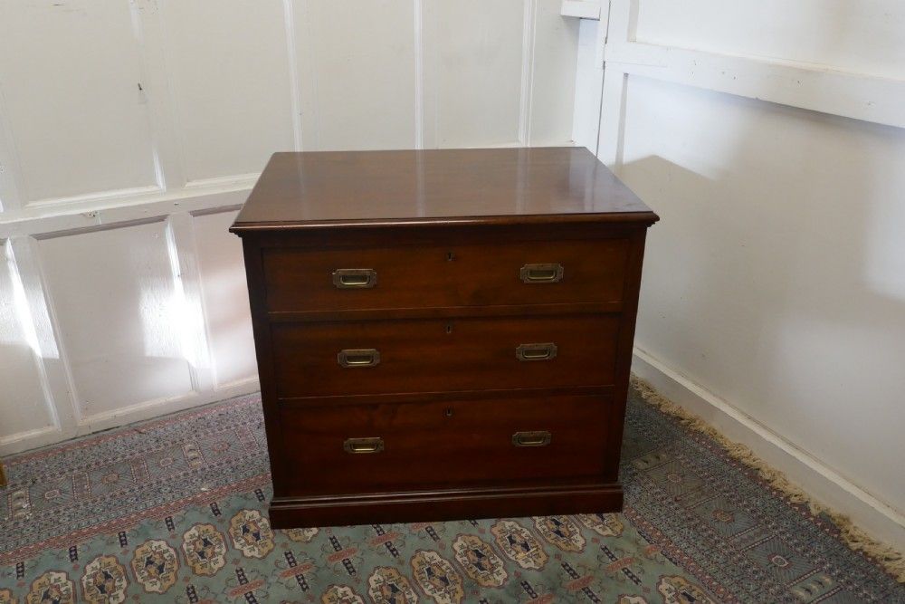 Good Quality 3 Drawer Mahogany Campaign Chest, From Hms Renown photo furniture