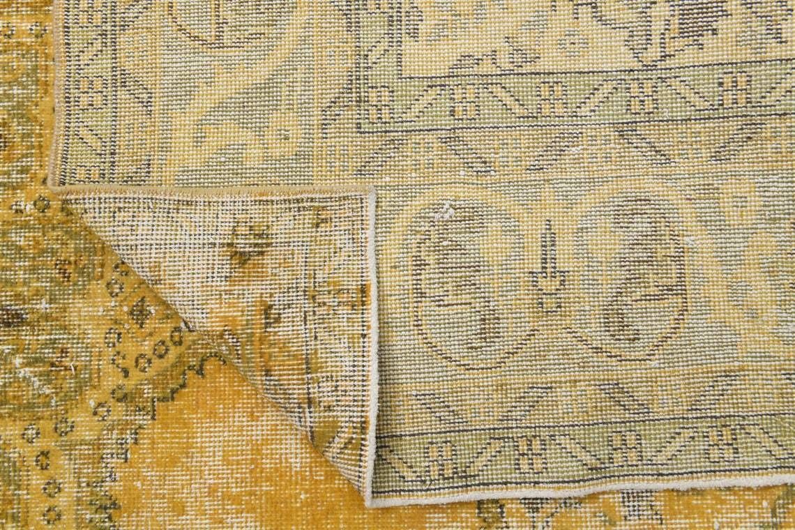 Turkish Vintage Oushak Area Rug  Boho Decor  Oushak Wool Rug  Yellow Carpet  Ethnic Rugs One Of A Kind  Anatolian Farmhouse Decor photo buy