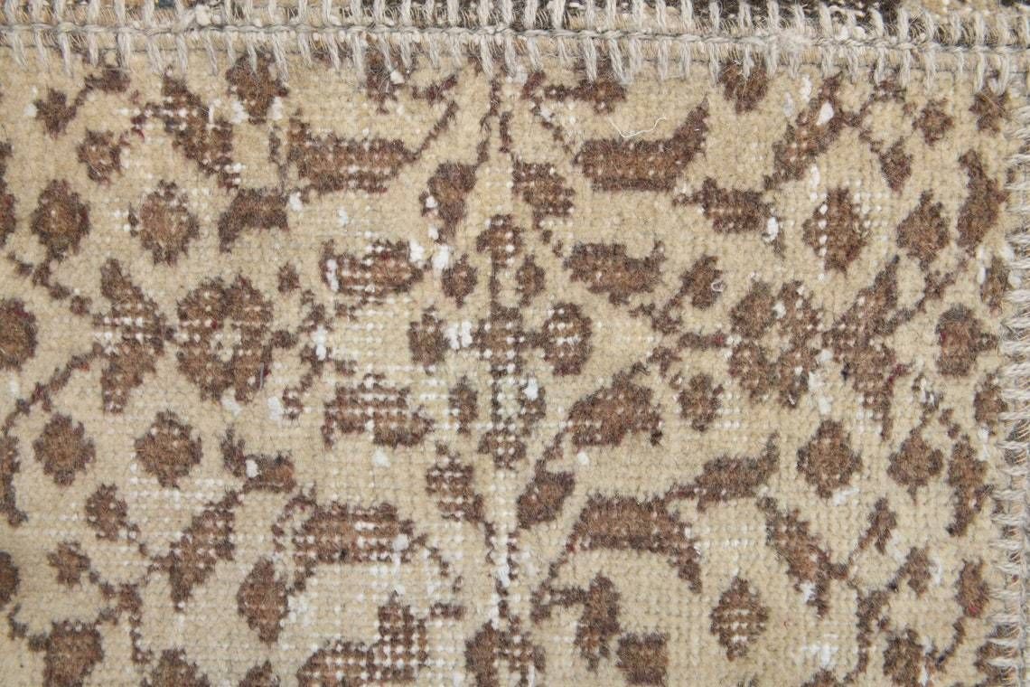 Turkish Vintage Oushak Rug Handmade Wool Large Area Farmhouse Decor One Of A Kind Beige Carpet photo vintage