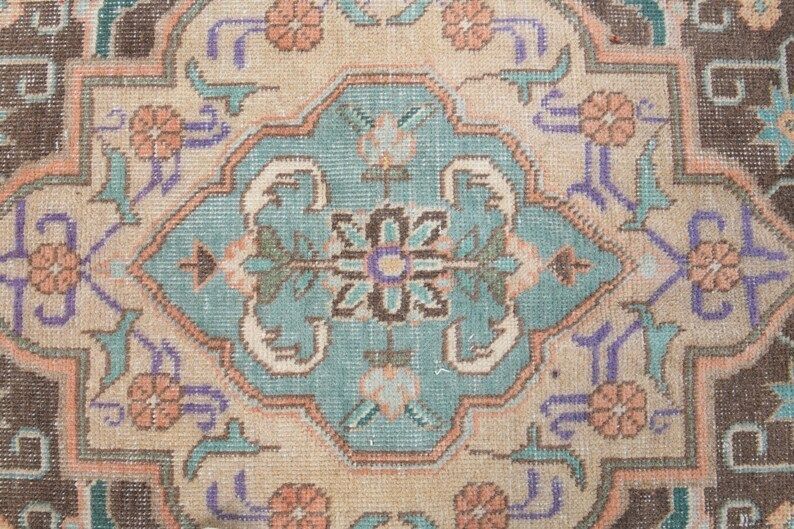 Turkish Vintage Large Area Rug Oushak Handmade Wool Heriz Floral Carpet Farmhouse Decor One Of A Kind  Made In Anatolia photo vinterior