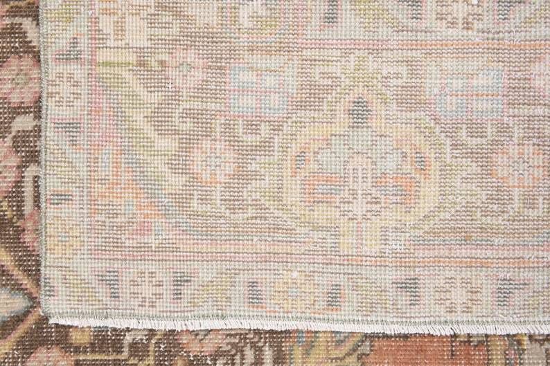 photo furniture Turkish Vintage Large Area Rug Oushak Handmade Wool Heriz Floral Carpet Farmhouse Decor One Of A Kind  Made In Anatolia