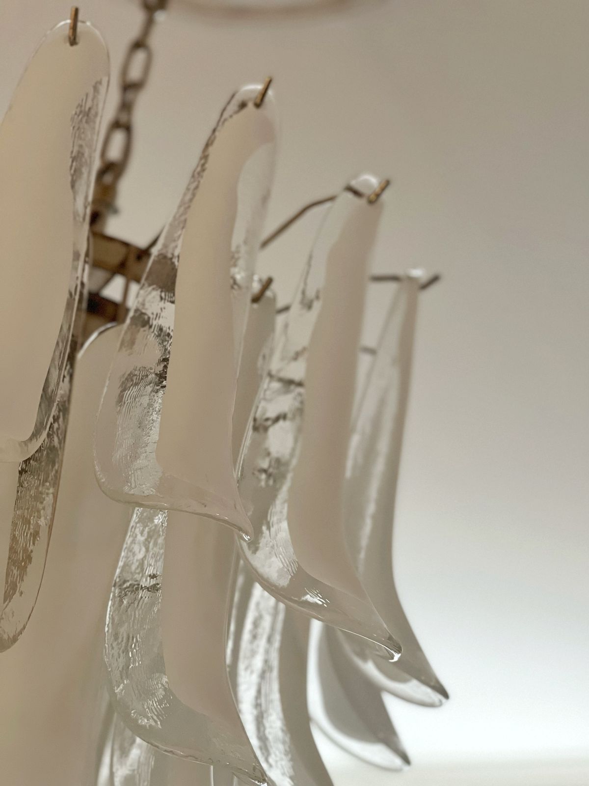 White Murano Glass Chandelier In The Style Of Mazzega   Large Size. photo 2203.0