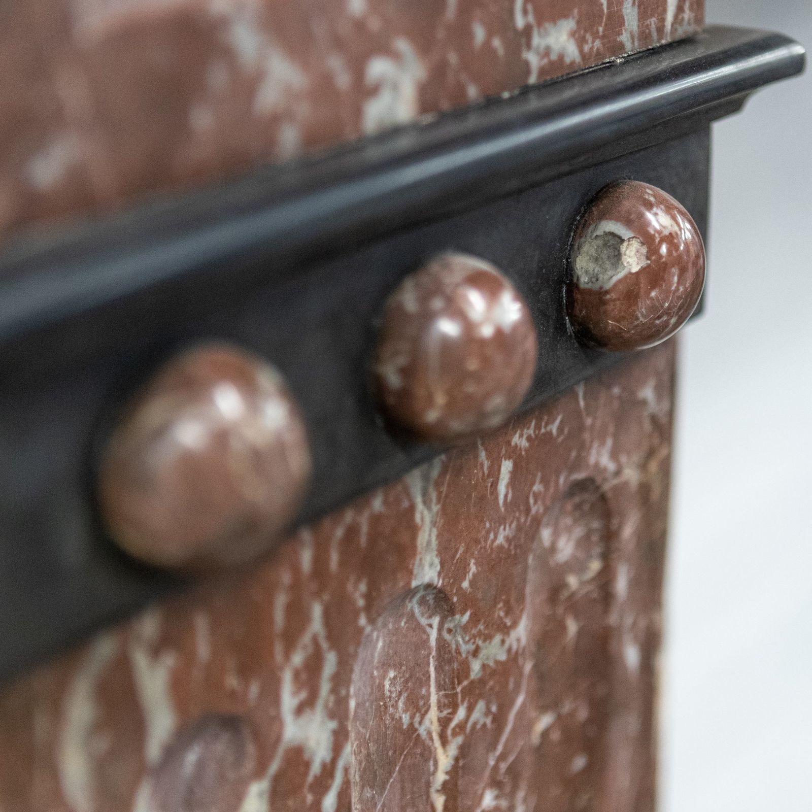 Antique Edwardian Rouge Royal Red Marble Fireplace photo vinterior