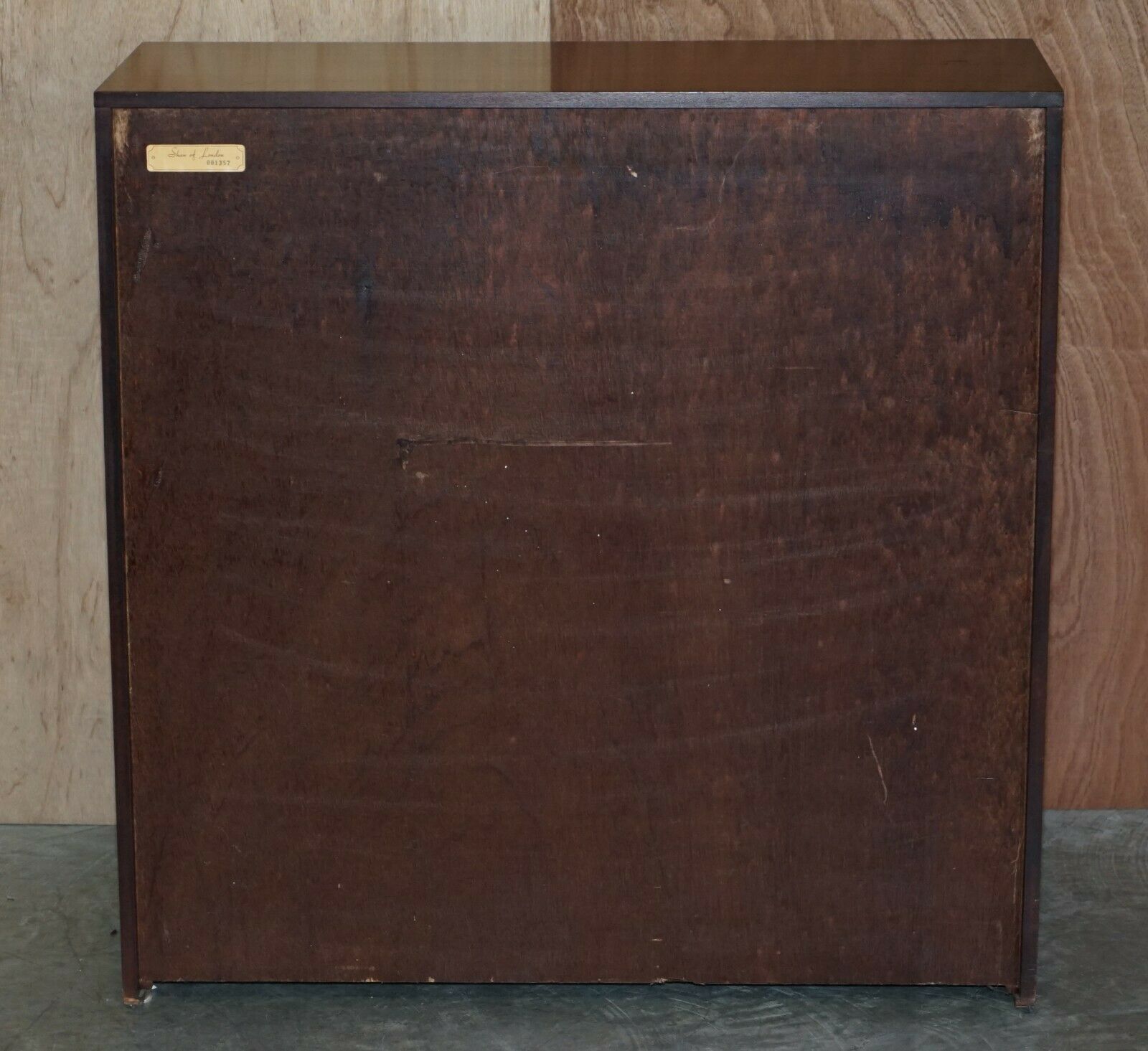 photo furniture Pair Of Shaws Of London Flamed Mahogany Dwarf Open Library Bookcases Small Suite