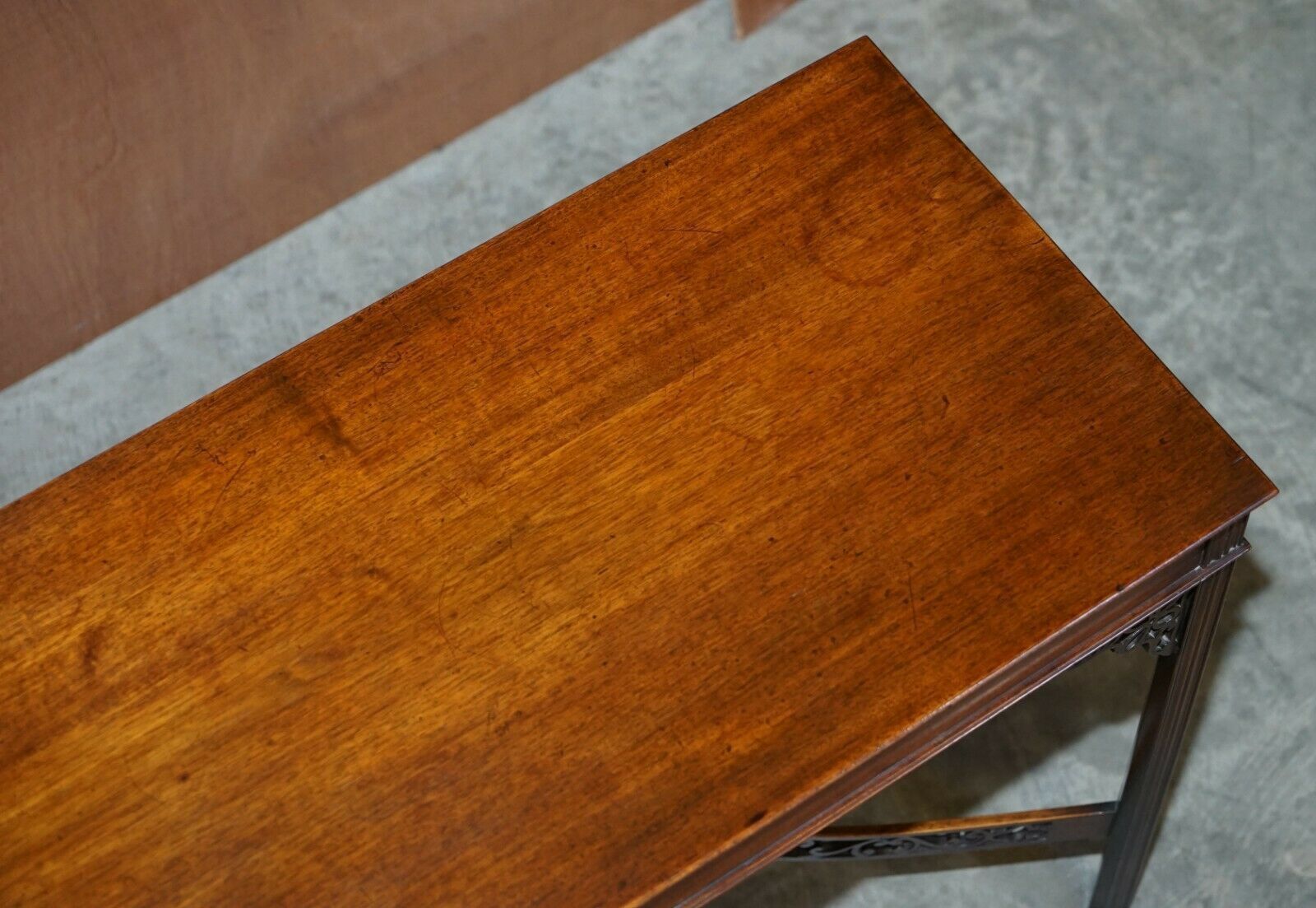 Antique 19th Century Thomas Chippendale Mahogany Silver Tea Table Stamped Base photo 2250.0