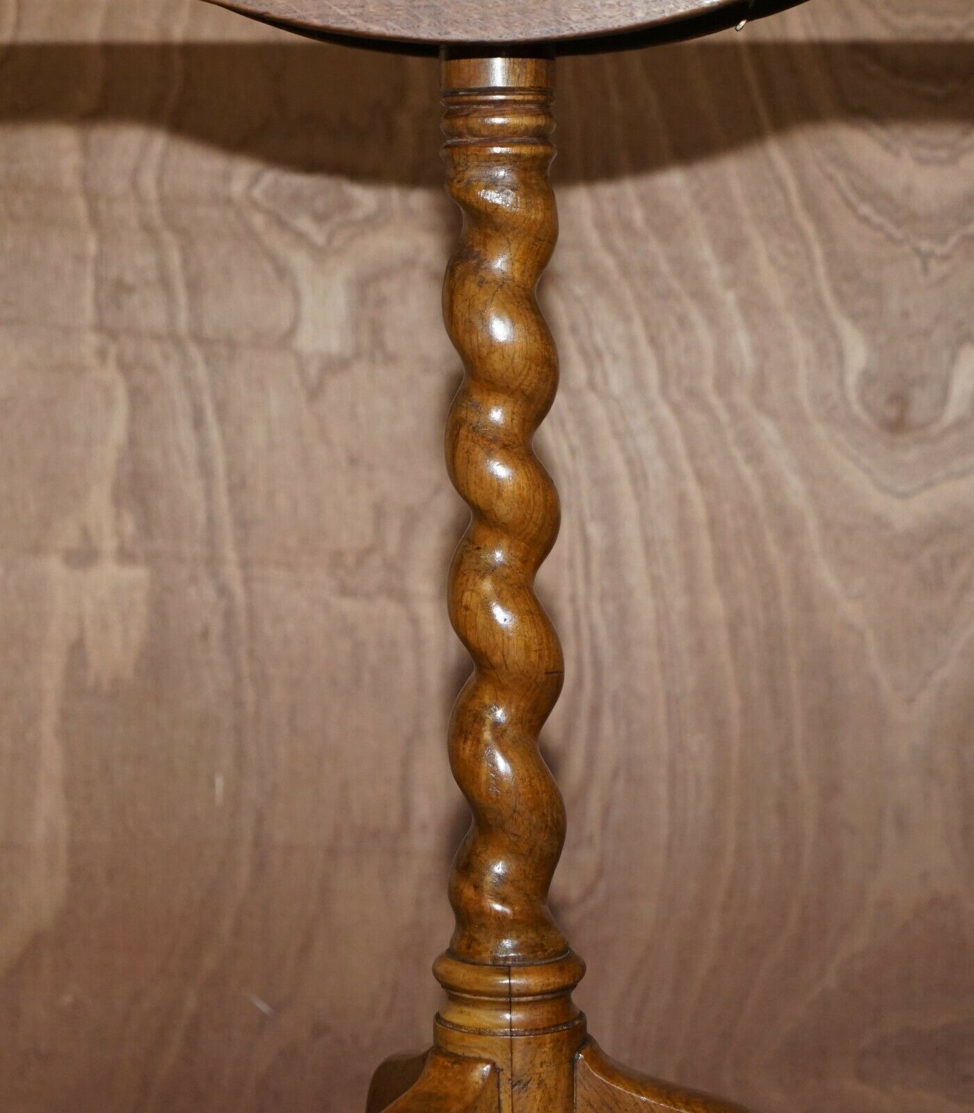 Lovely Antique Victorian English Walnut Tilt Top Side Occasional Tripod Table photo buy