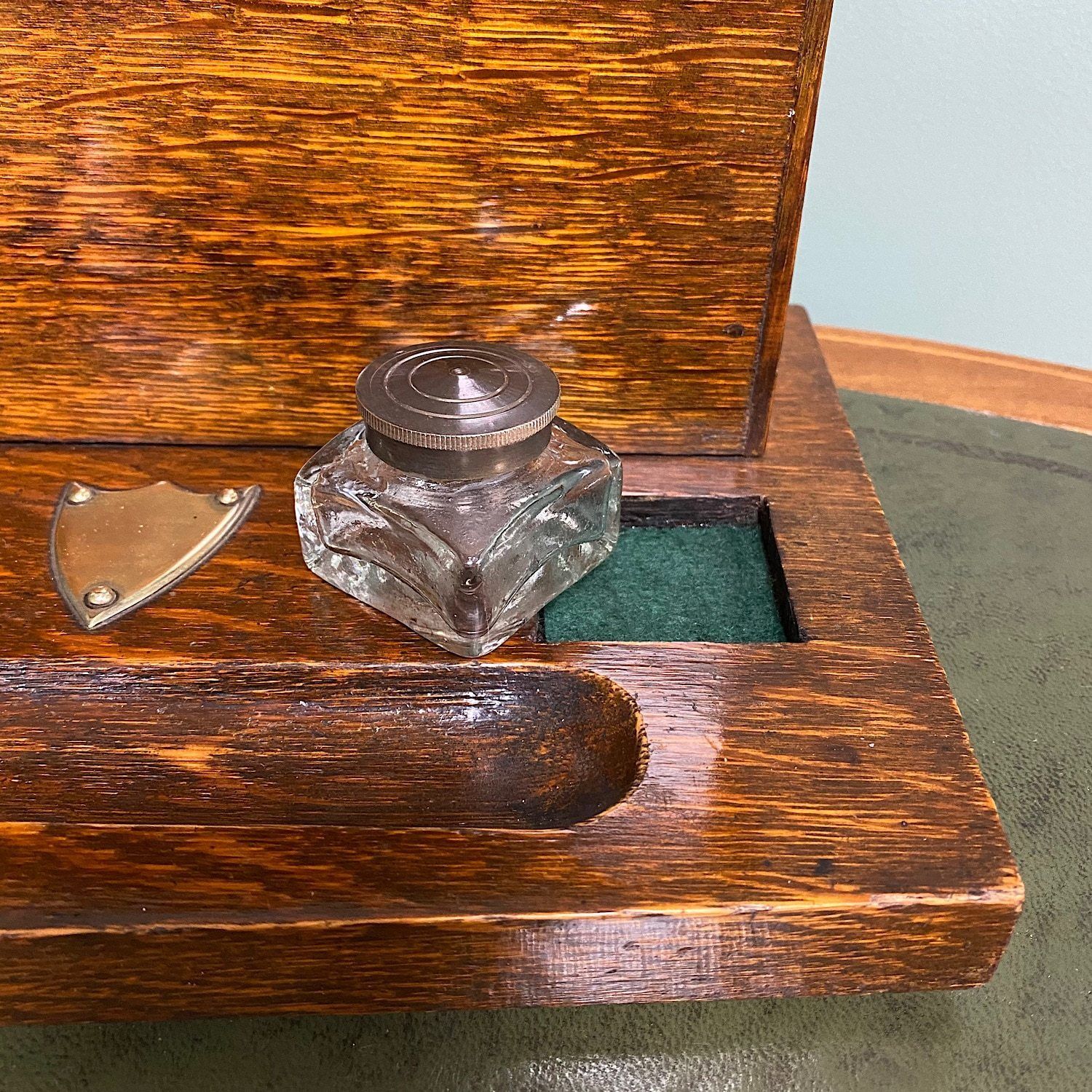 Quality Victorian Oak Antique Stationary Box photo furniture