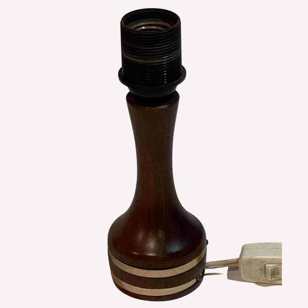 Scandinavian Teak And Brass Small Table Lamp, 1960s photo furniture