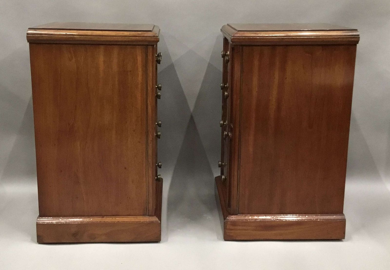 photo furniture Regency Pair Of Mahogany Wellington Chests / Bedside Cabinets