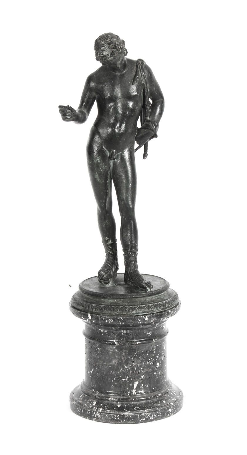 photo furniture Antique Grand Tour Patinated Bronze Figure Of Of Narcissus 1870 19th C