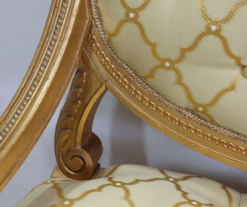 photo vinterior Pair Of Queen Louis XVI Armchairs, Napoleon III Period   Mid Xixth