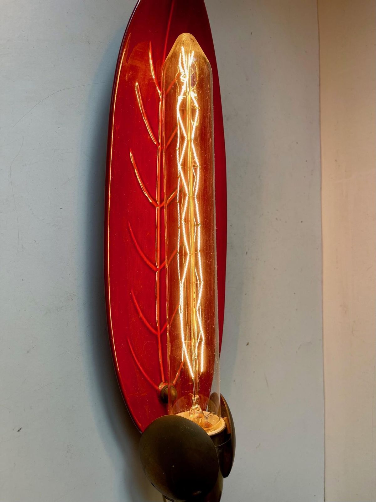 Scandinavian Modern Ceramic And Brass Wall Sconce, 1960s photo buy