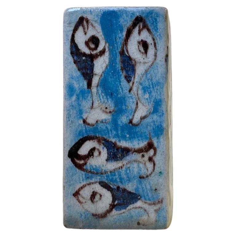 Naive Italian Glazed Stoneware Vase In The Style Of Guido Gambone