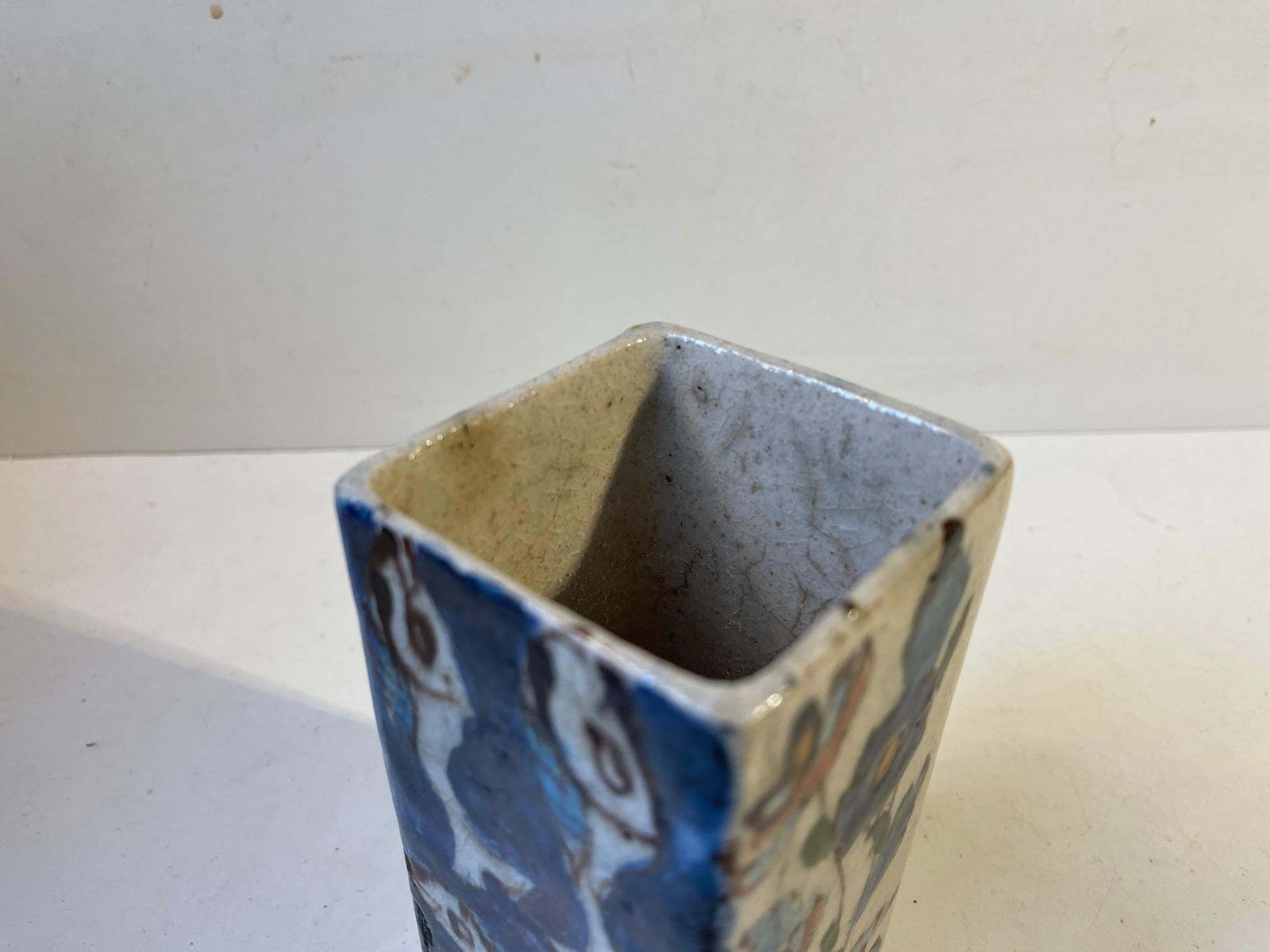 Naive Italian Glazed Stoneware Vase In The Style Of Guido Gambone photo vinterior