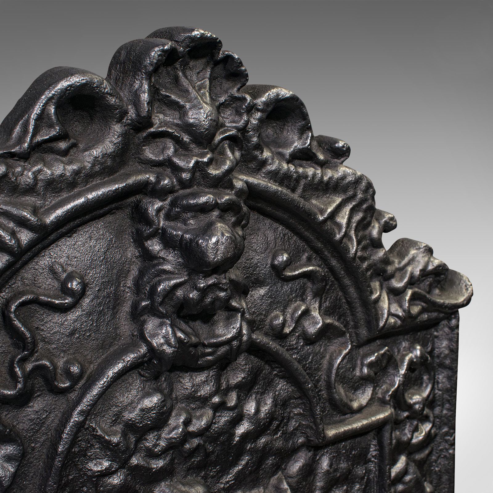 Antique Decorative Fire Backrest, English, Cast Iron, Fireplace Back photo 875.0