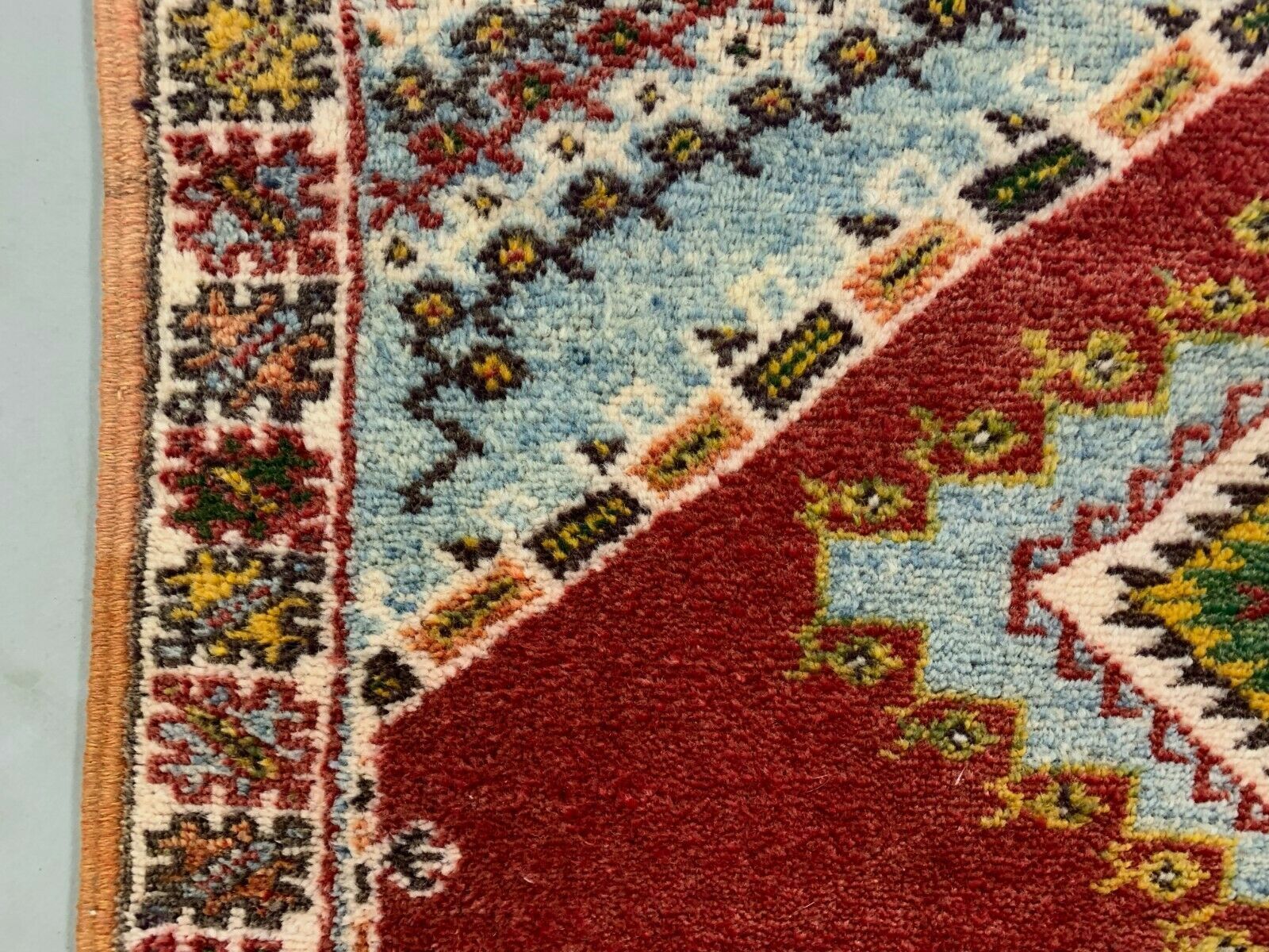 Moroccan Rug Tazenacht Berber Atlas, Tribal, Red , Blue photo buy