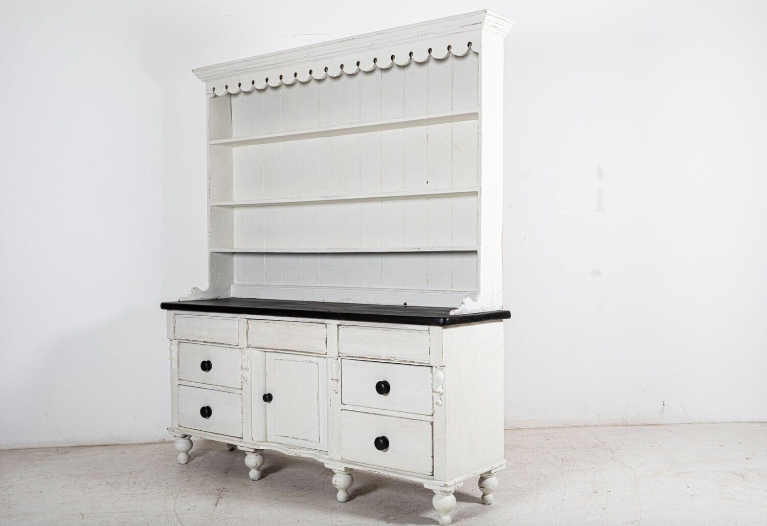 19thc Welsh Ebonised Sycamore Top Dresser photo for sale