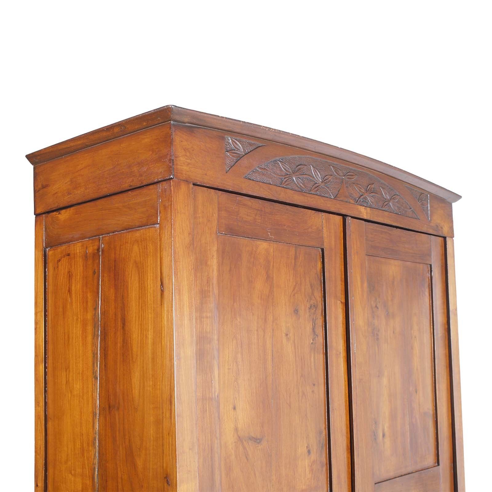 Florentine Art Nouveau Wardrobe Solid Cherry Wood By Dini & Puccini, Hand Carved photo Furniture