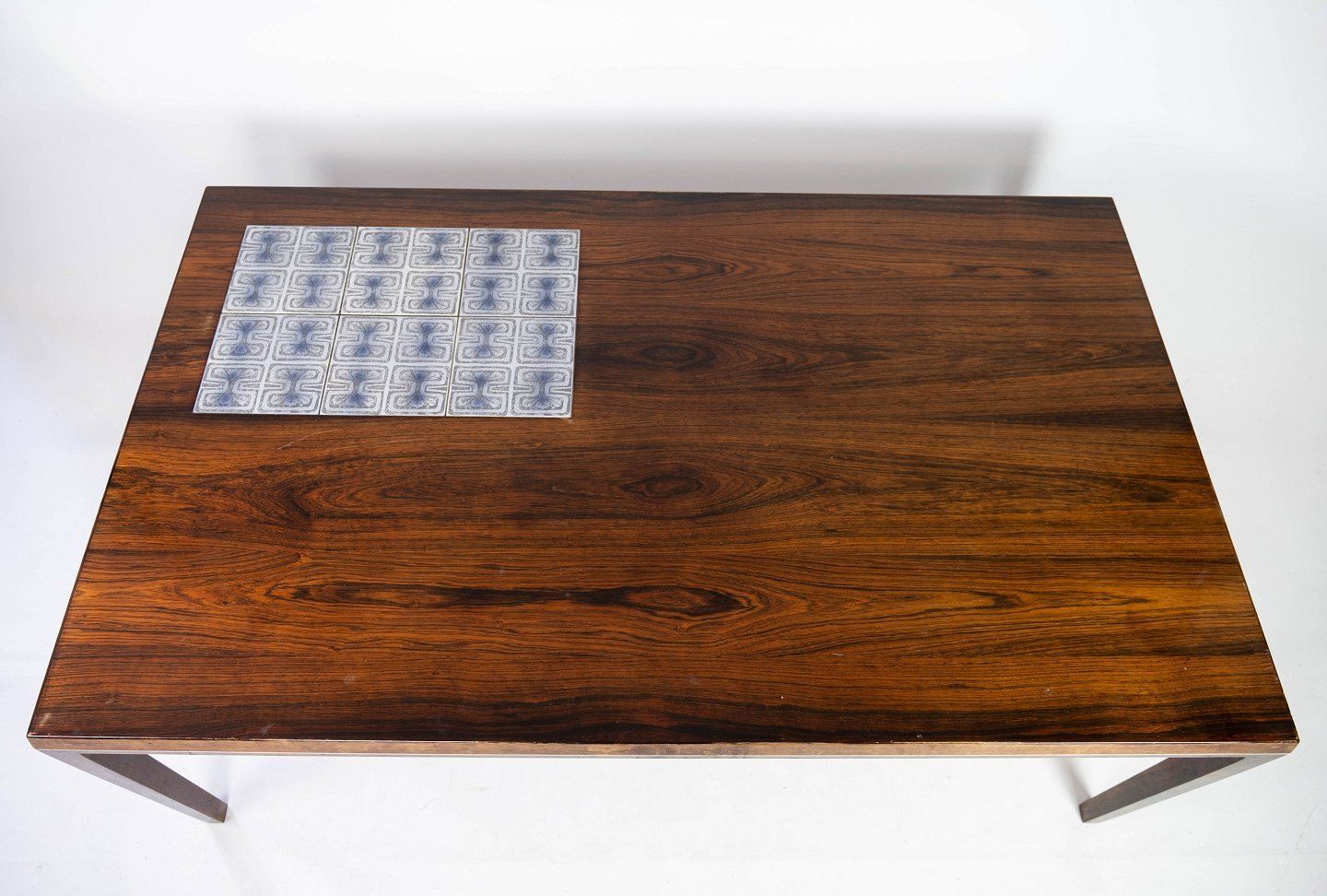 Coffee Table In Rosewood With Tiles, Designed By Johannes Andersen And Manufactured By Silkeborg Møbelfabrik From The 1960s. photo for sale