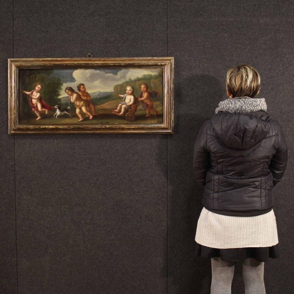 Art Painting Game Of Cherubs From The Early 19th Century photo