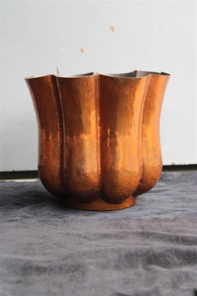 2942.0 Rare Italian Vase 1930 Embossed Copper Gio Ponti For Nino Ferrari Attributed photo
