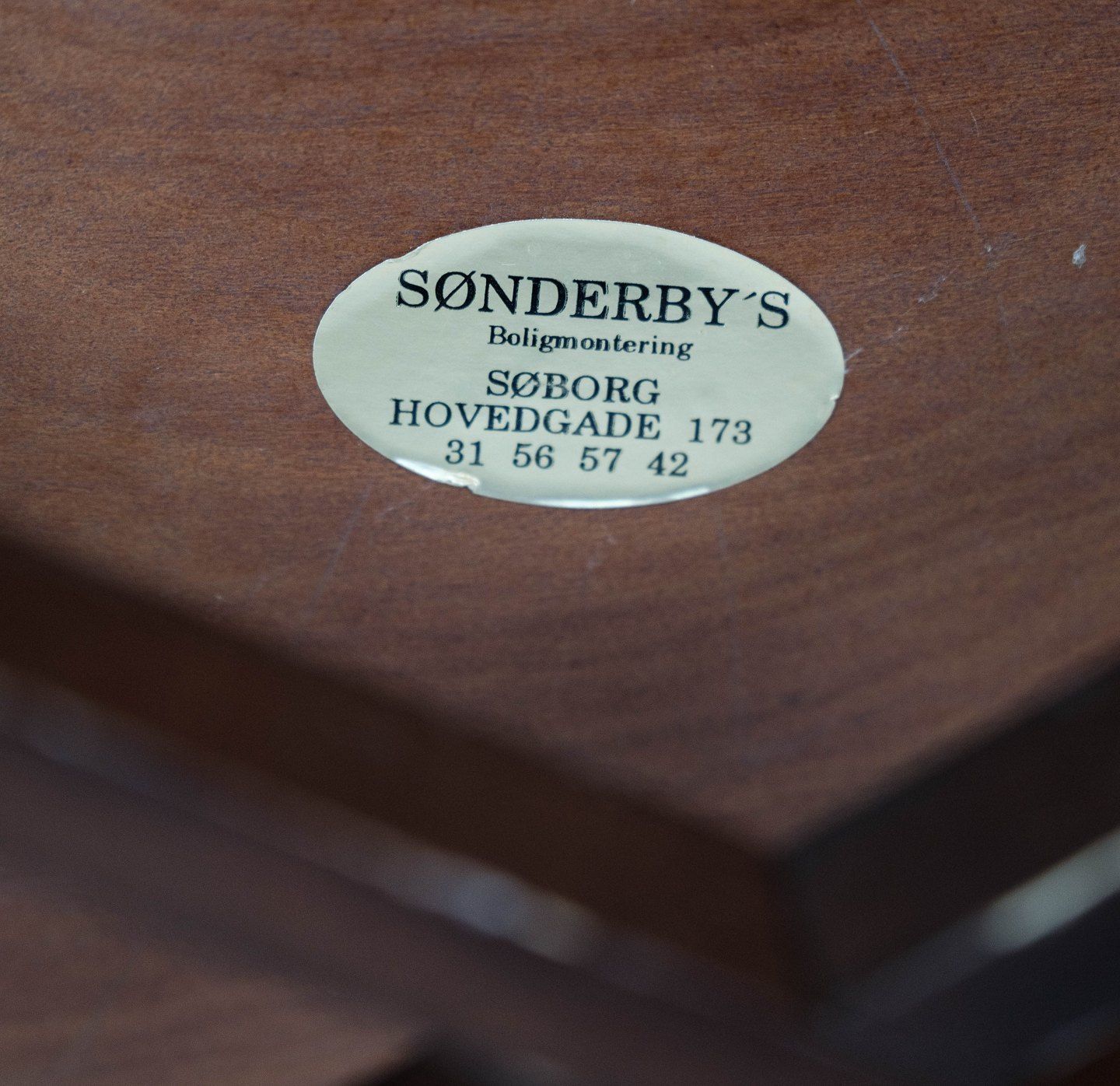 Newspaper Holder Of Mahogany Decorated With Brass Of Danish Design From The 1960s. photo vintage