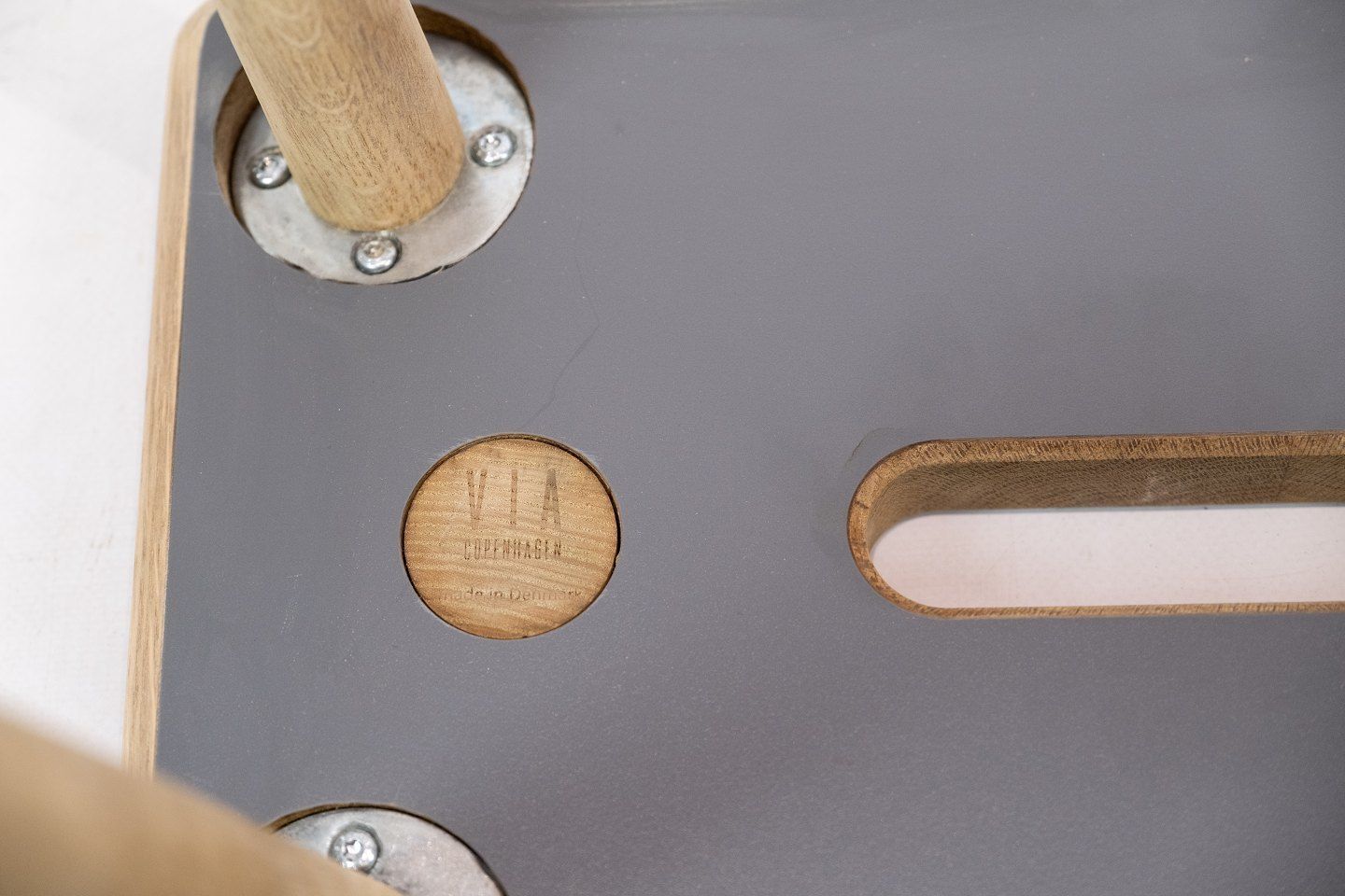 Stool With Brown Laminate Top And Legs Of Oak By Via Copenhagen photo vinterior