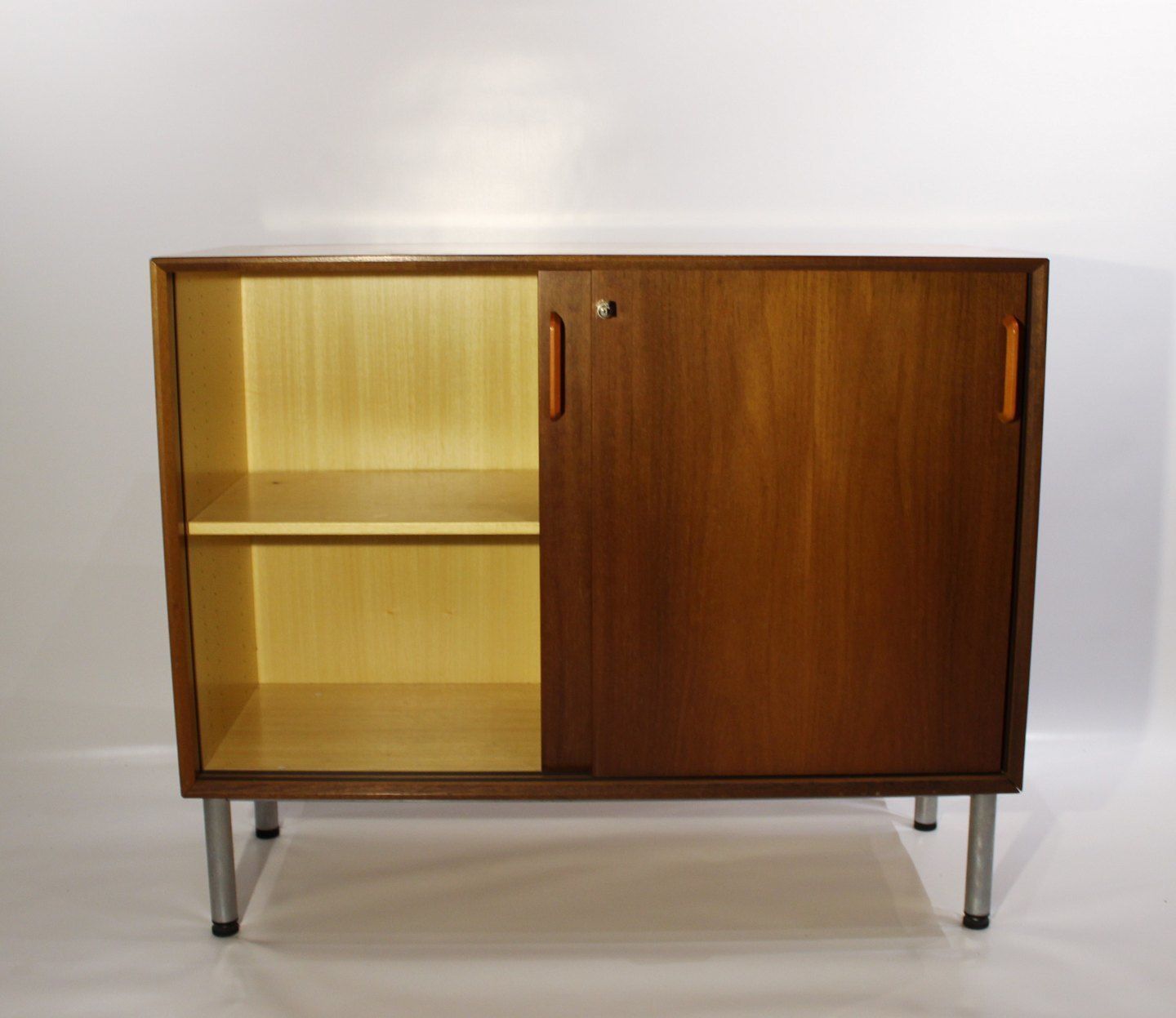 Cabinet With Sliding Doors In Light Mahogany Of Danish Design From The 1960s. photo Furniture