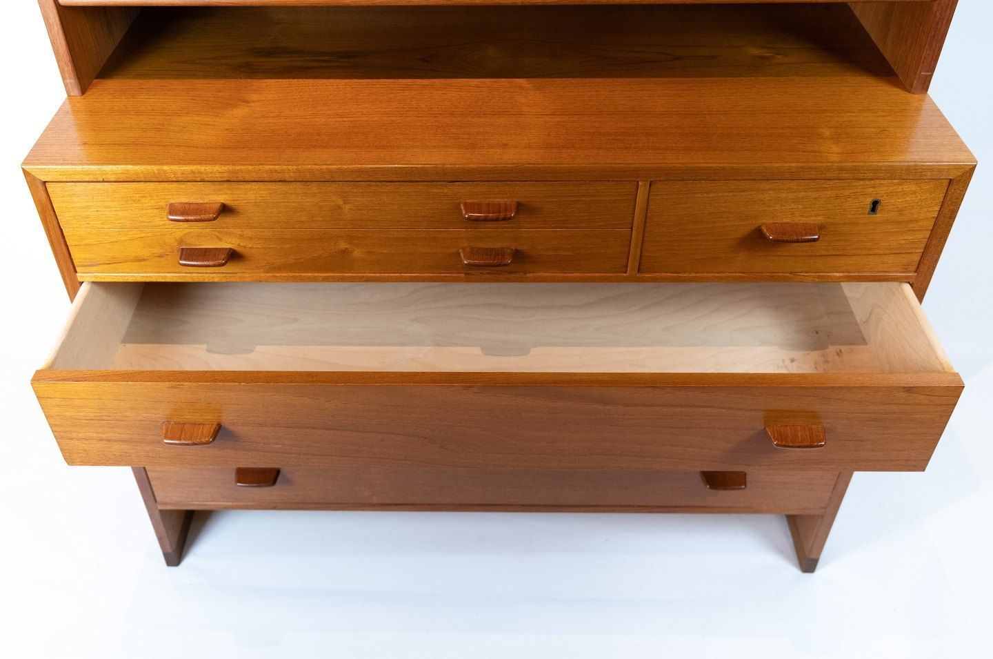 Bookcase With Three Large And Two Smaller Drawers In Teak Designed By Hans J. Wegner From The 1960s. photo Furniture