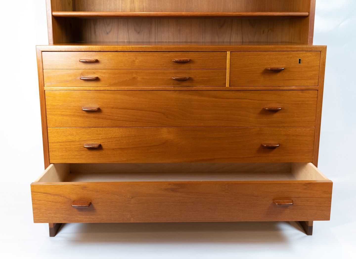 Bookcase With Three Large And Two Smaller Drawers In Teak Designed By Hans J. Wegner From The 1960s. photo vintage