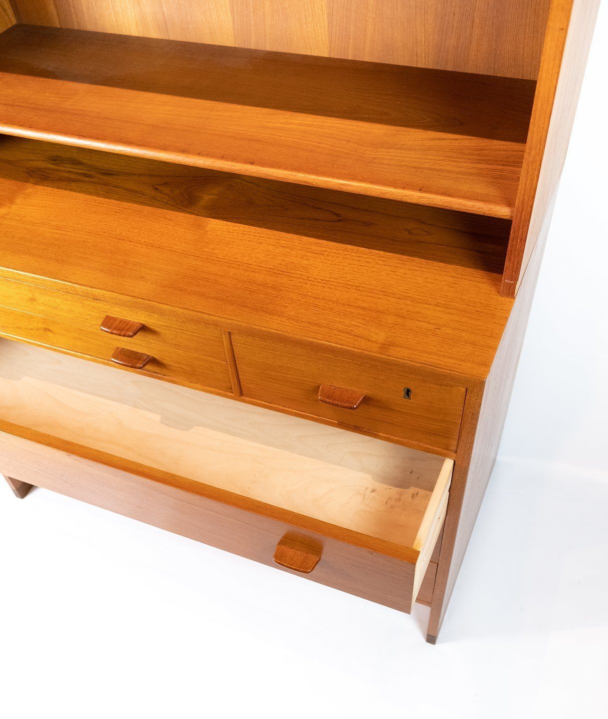 photo furniture Bookcase With Three Large And Two Smaller Drawers In Teak Designed By Hans J. Wegner From The 1960s.