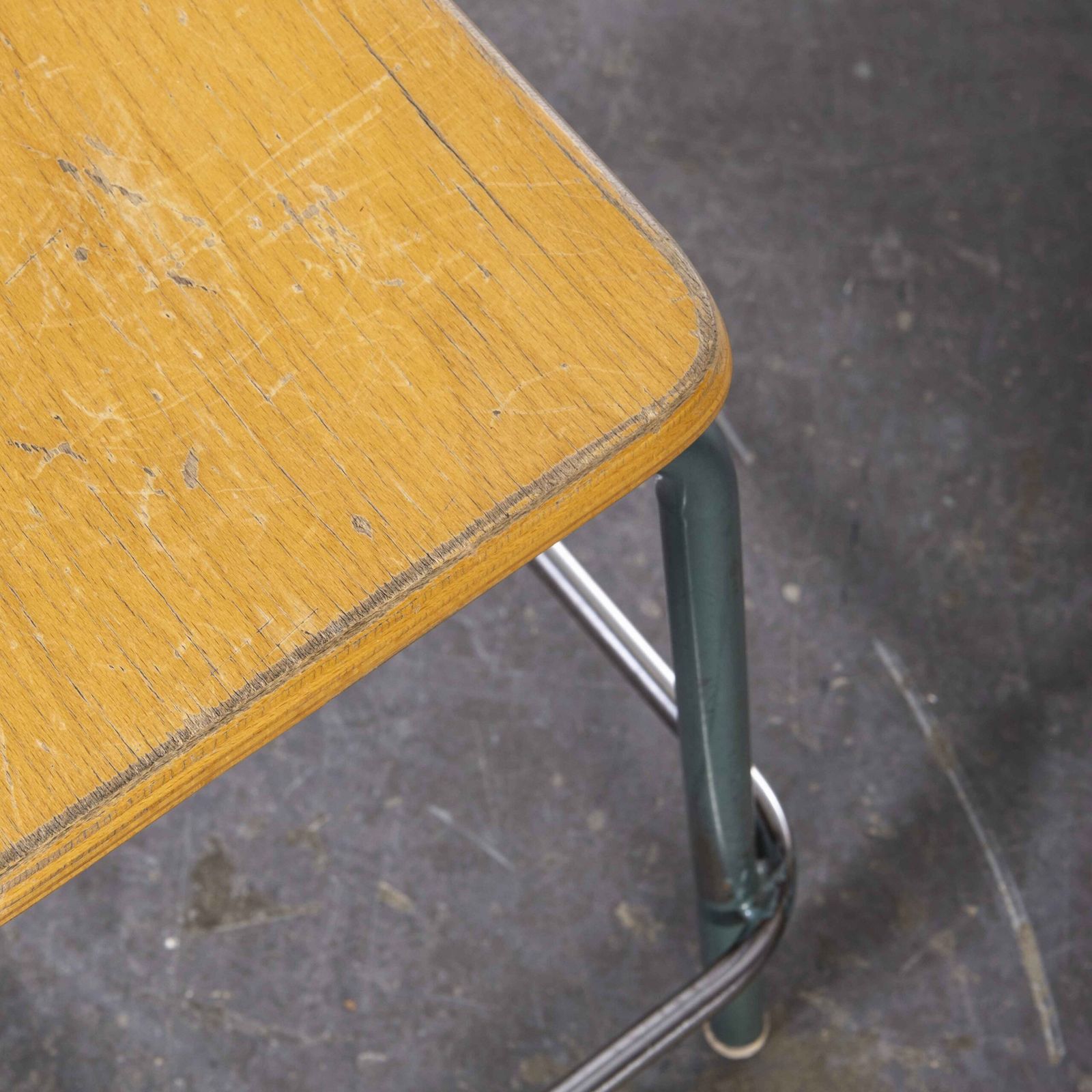 1950’s Mullca French Stools – Aqua Square Seat – Set Of Four photo furniture