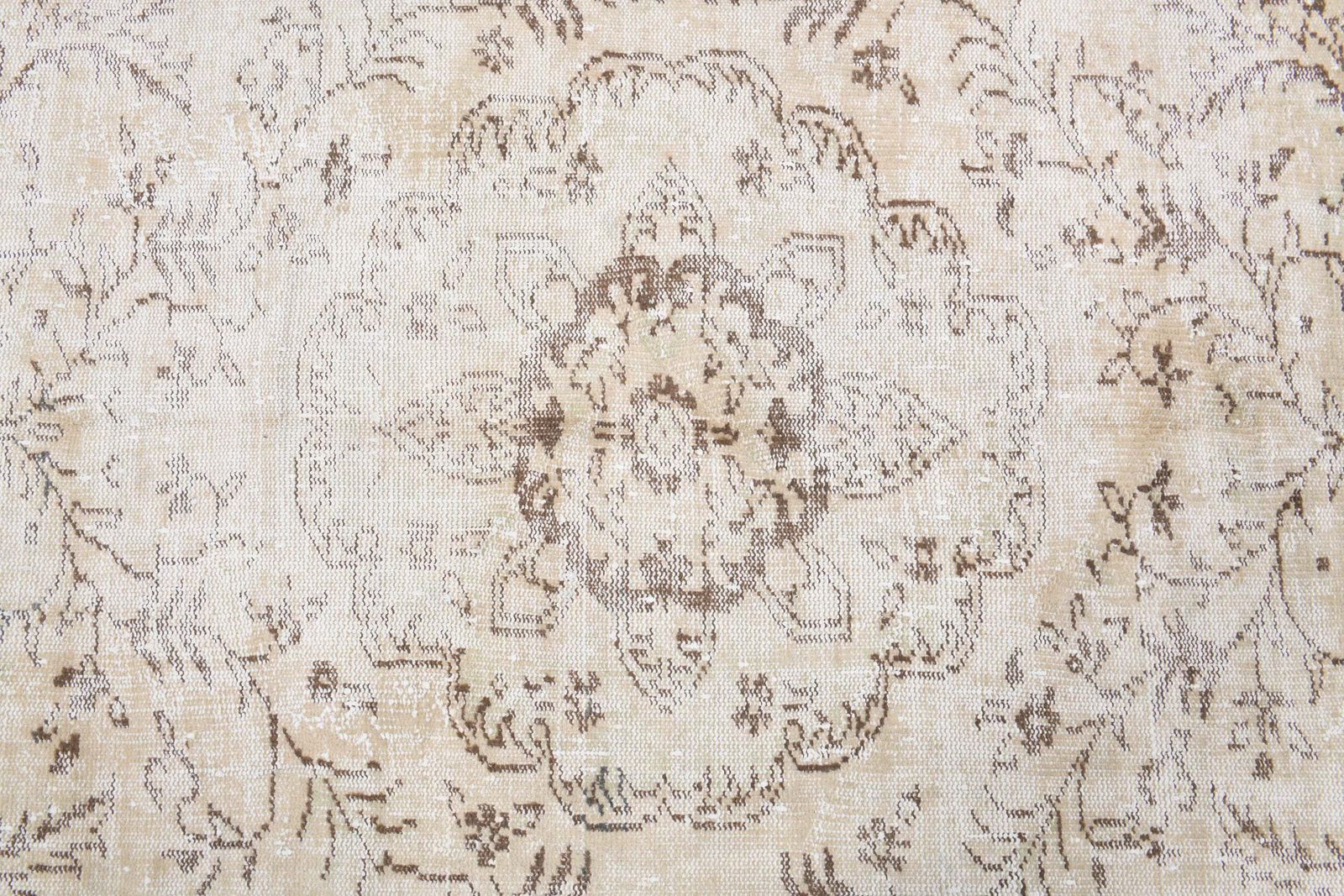 Antiek Turks vloerkleed, Oushak handgemaakt wollen beige oosters tapijt, landelijke stijl, uniek exemplaar, Bohemian, gemaakt in Turkije, tapijt photo Textiel