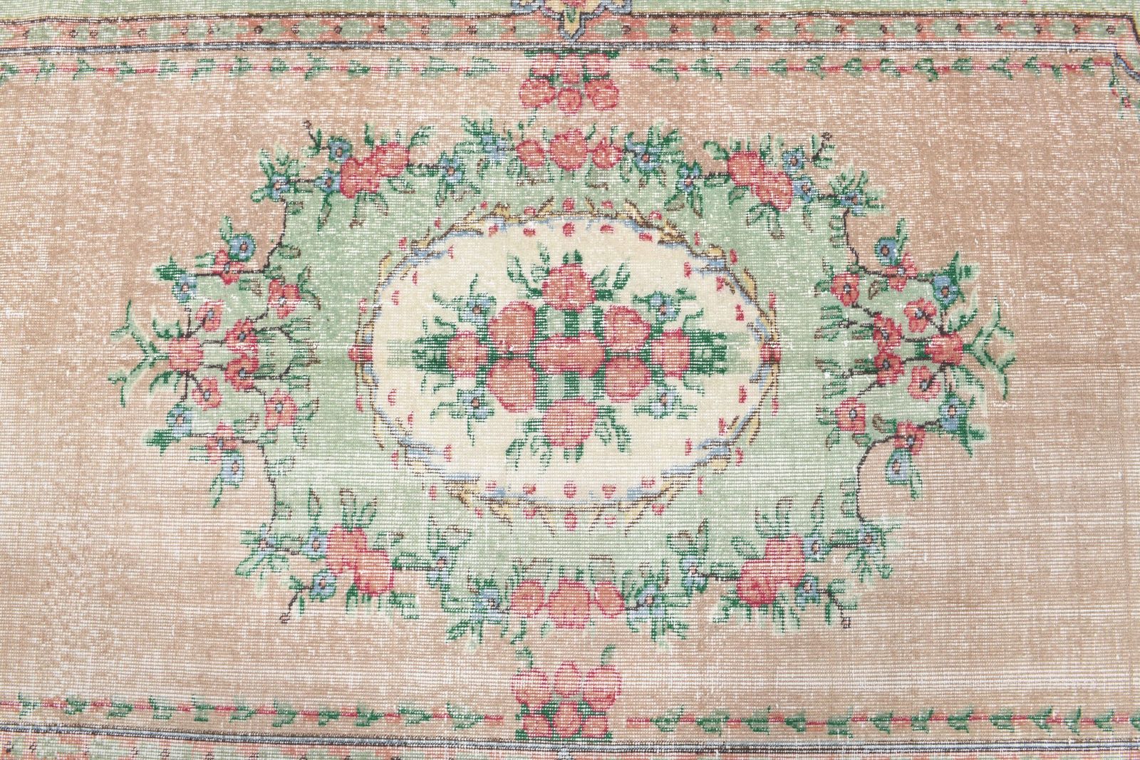 Turkish Vintage Medallion Area Rug, Oushak Rug, Handmade Wool Carpet, Farmhouse Decor, One Of A Kind, Made In Anatolia, Turkey Carpet photo Textiles