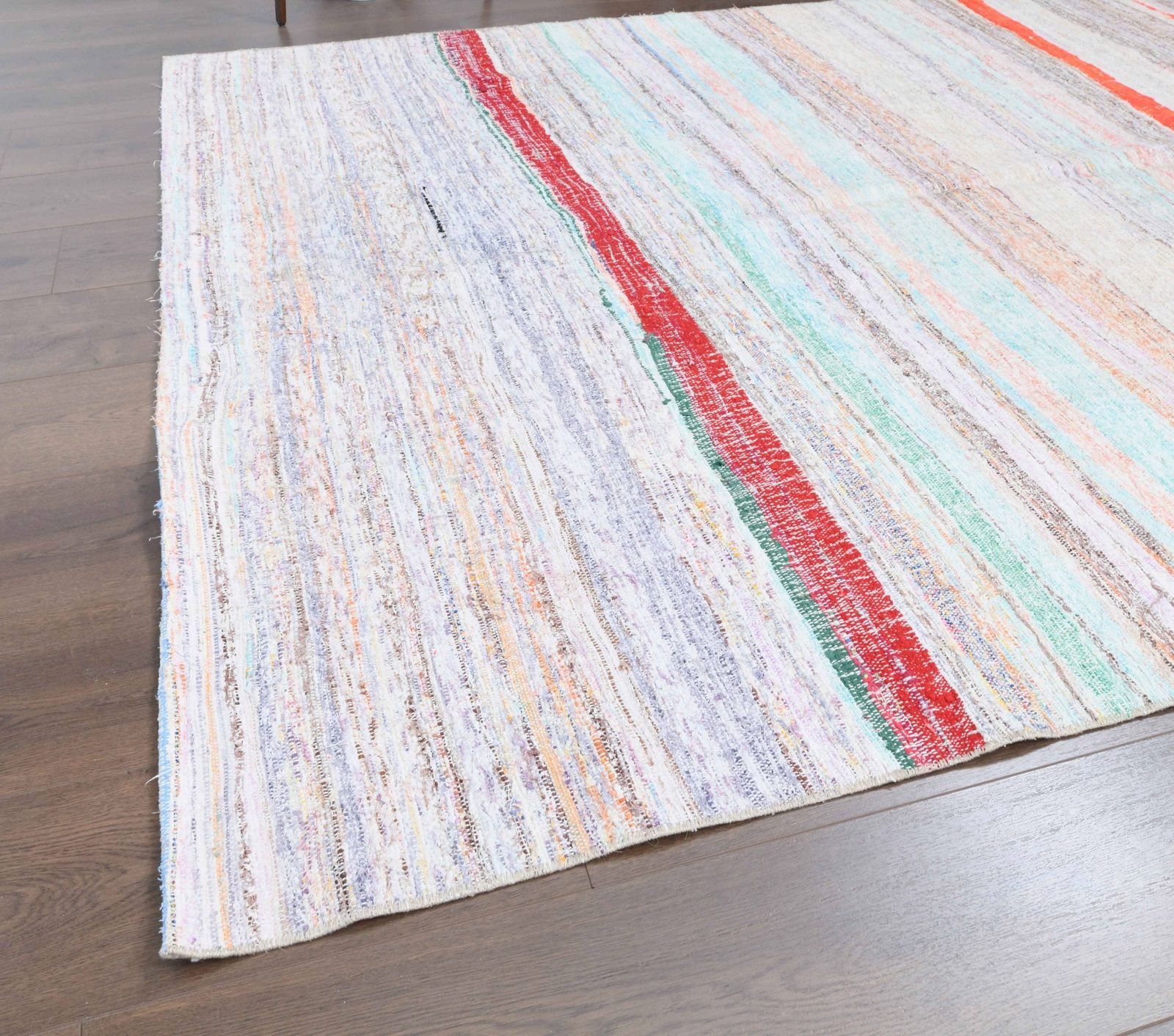 Turkish Kilim Area Rug, Oushak Handmade Wool Rug, Flatweave Rugs, Farmhouse Decor, One Of A Kind, Bohemian, Made In Anatolia photo vinterior