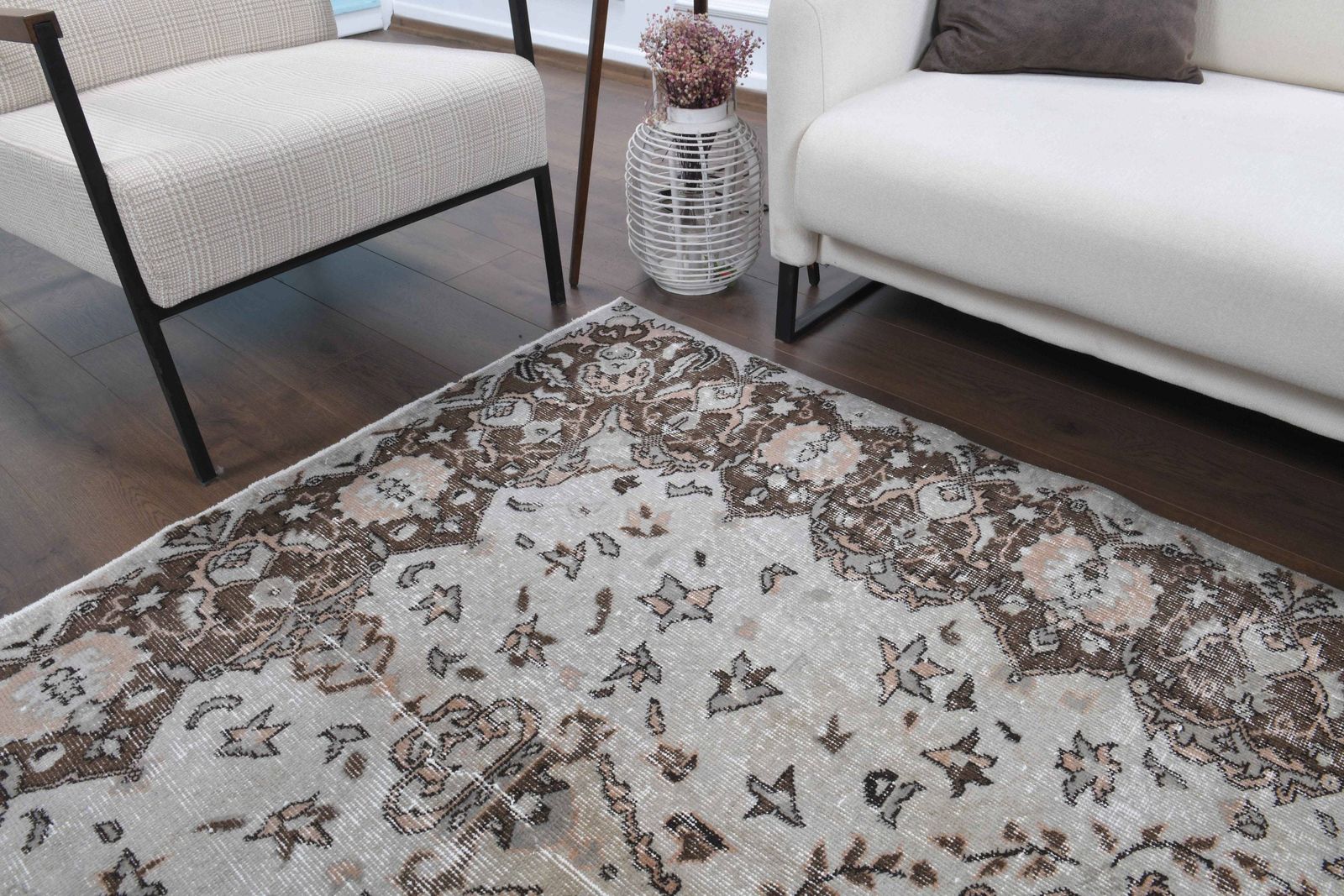 Turkish Oushak Handmade Wool Rug, Gray Area Rugs, Farmhouse Decor, One Of A Kind, Anatolian, Boho Decor, Ethnic Carpet photo buy