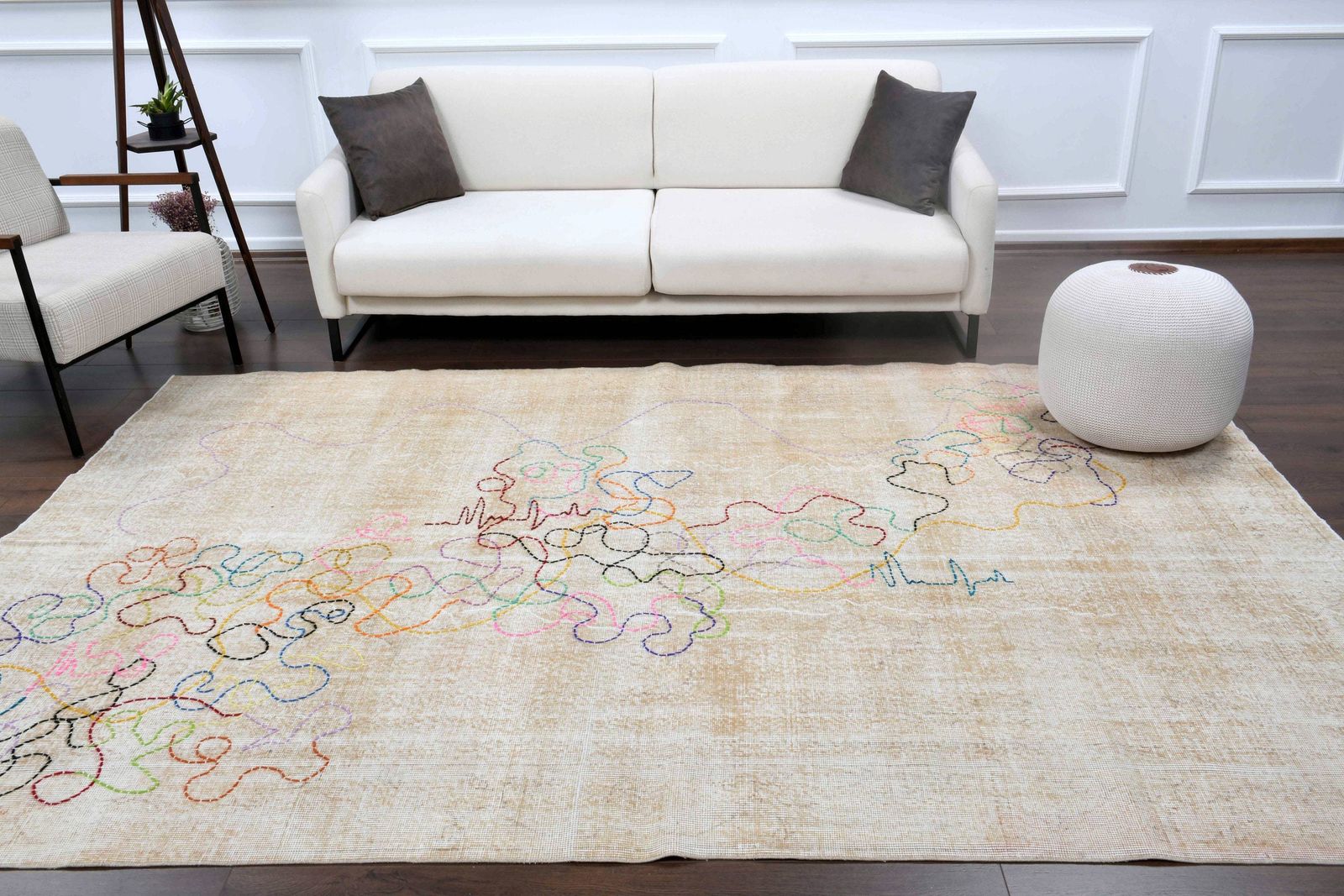 Turkish Oushak Rug, Handmade Wool Carpet, Low Pile Area Rug, One Of A Kind, Anatolian, Boho Decor, Farmhouse Decor Rugs