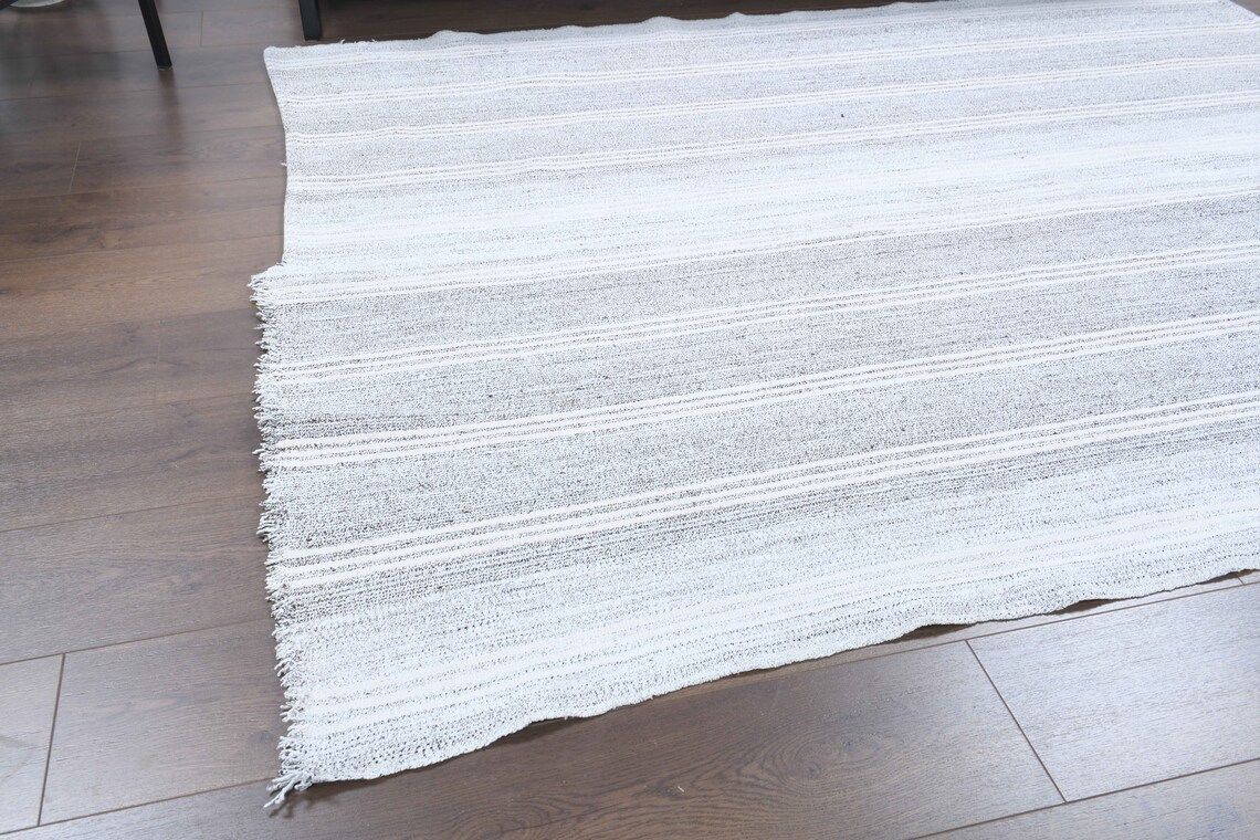 6x7 Turkish Vintage Oushak Kilim, Handmade Wool Flatweave Small Area Rugs, One Of A Kind, Anatolian Farmhouse Decor, Low Pile Carpet photo buy