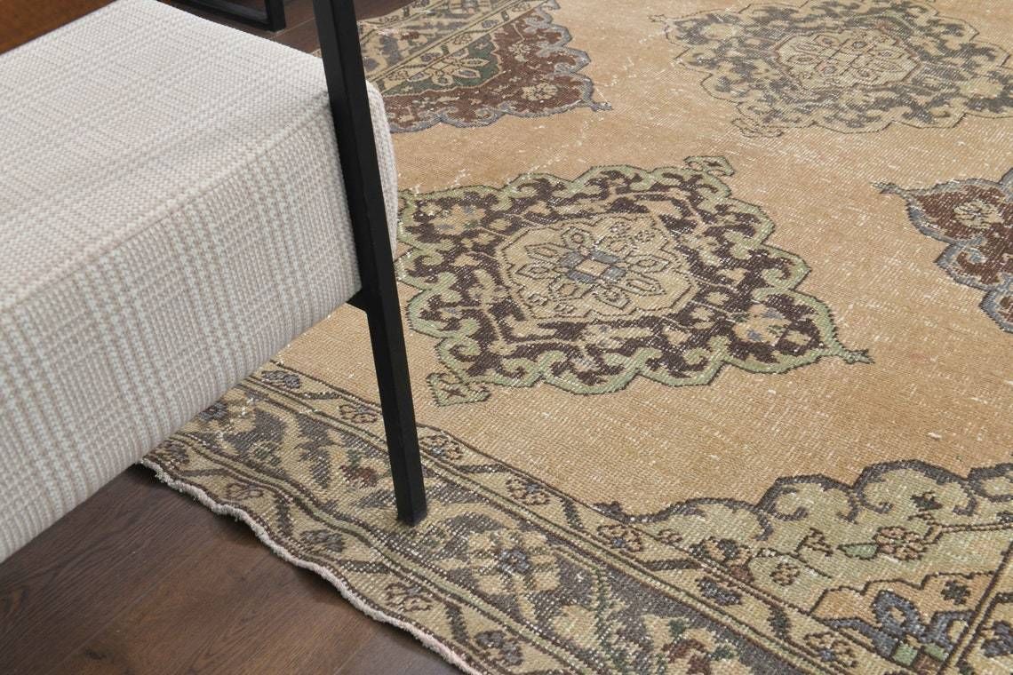 5x13 Vintage Wide Turkish Oushak Runner, Hand Knotted Wool, Kitchen Hallway Rug, One Of A Kind, Anatolian, Boho Decor, Made In Turkey Carpet photo vinterior