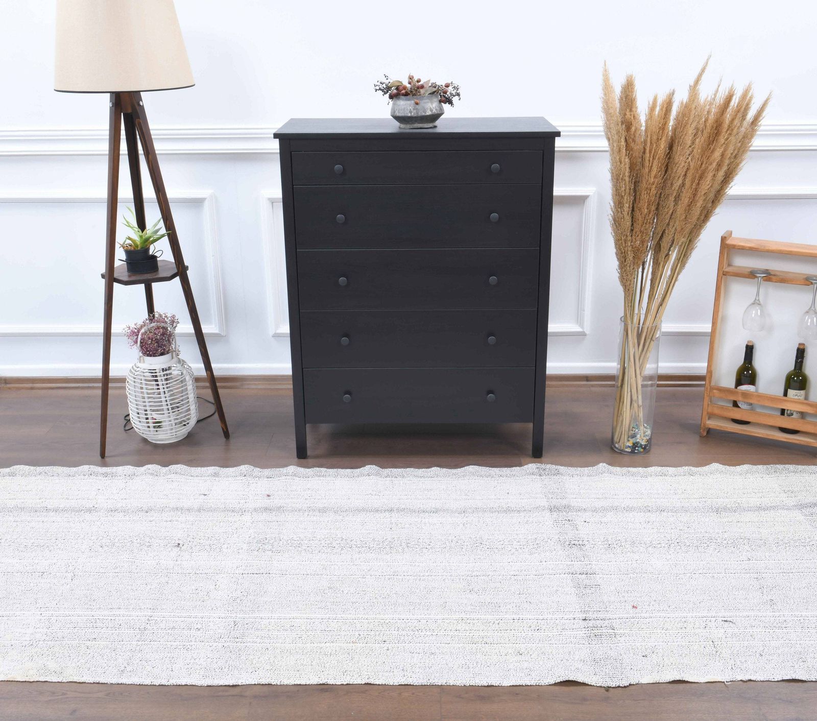 Turkish Kilim Runner Rug, Oushak Handmade Wool Flatweave, Boho Decor Rugs, Farmhouse Decor, One Of A Kind, Bohemian Carpet photo vinterior