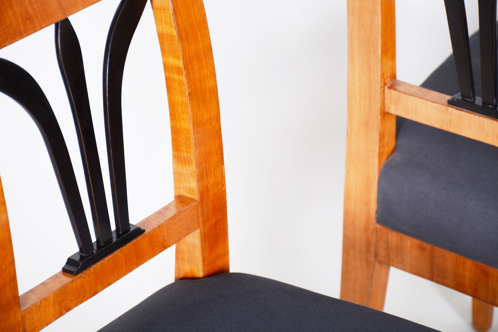 Pair Of Biedermeier Dining Chairs Made In Czechia Circa 1830s. Restored Cherry. photo Furniture