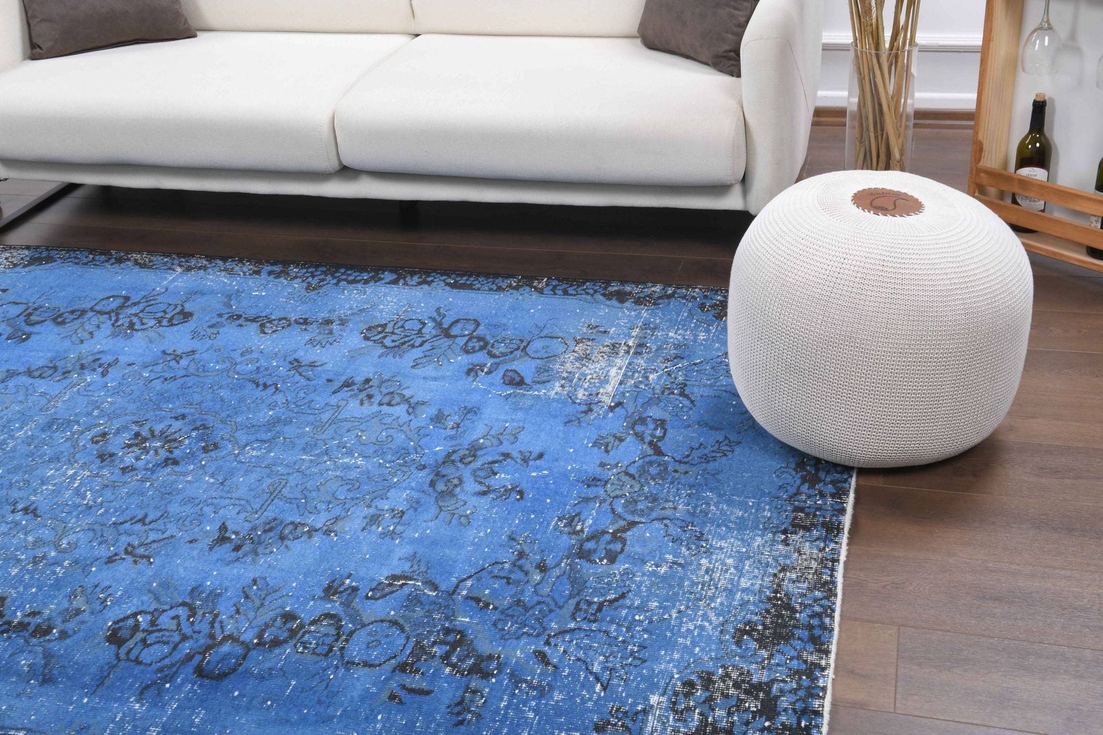 Turkish Oriental Vintage Carpet, Oushak Handmade Wool Rug, Area Rugs, Farmhouse Decor, One Of A Kind, Made In Turkey, Designer Rug photo for sale