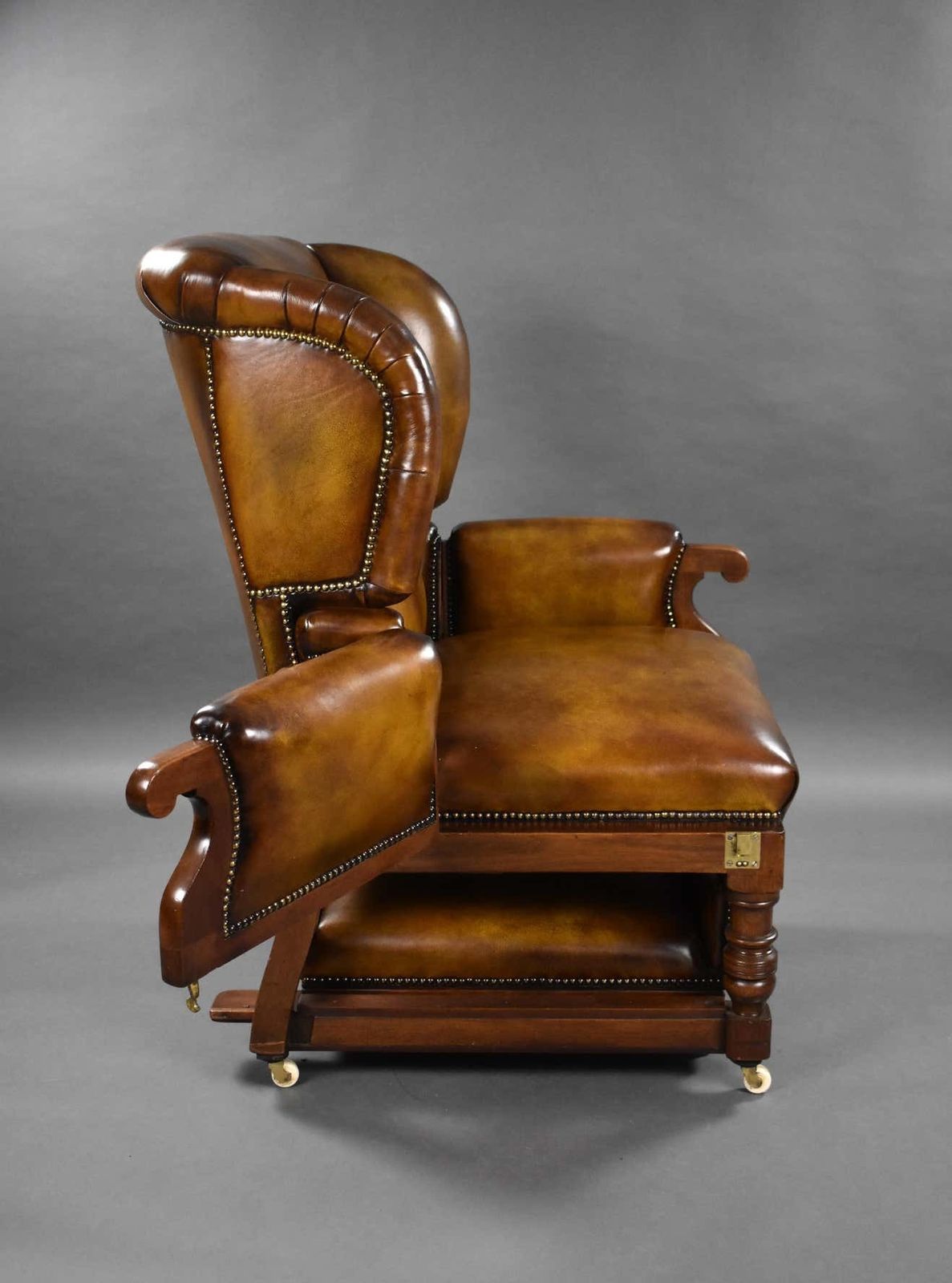 photo buy 19th Century Victorian Hand Dyed Leather Reclining Chair By Foota Patent Chairs