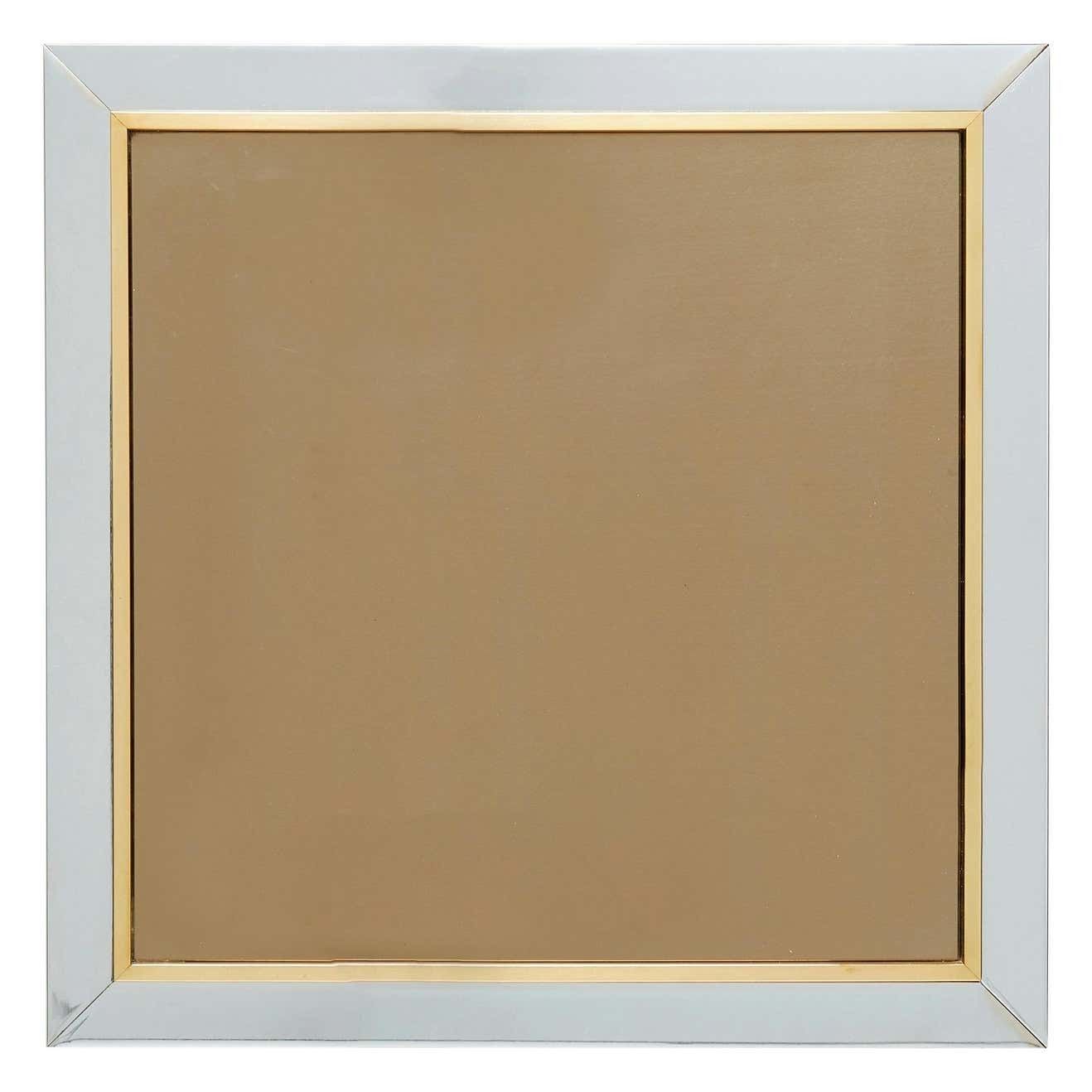 Chrome And Brass Mirror By Belgo Chrome, 1970s