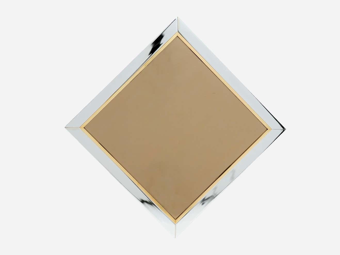 Chrome And Brass Mirror By Belgo Chrome, 1970s photo Home Decor