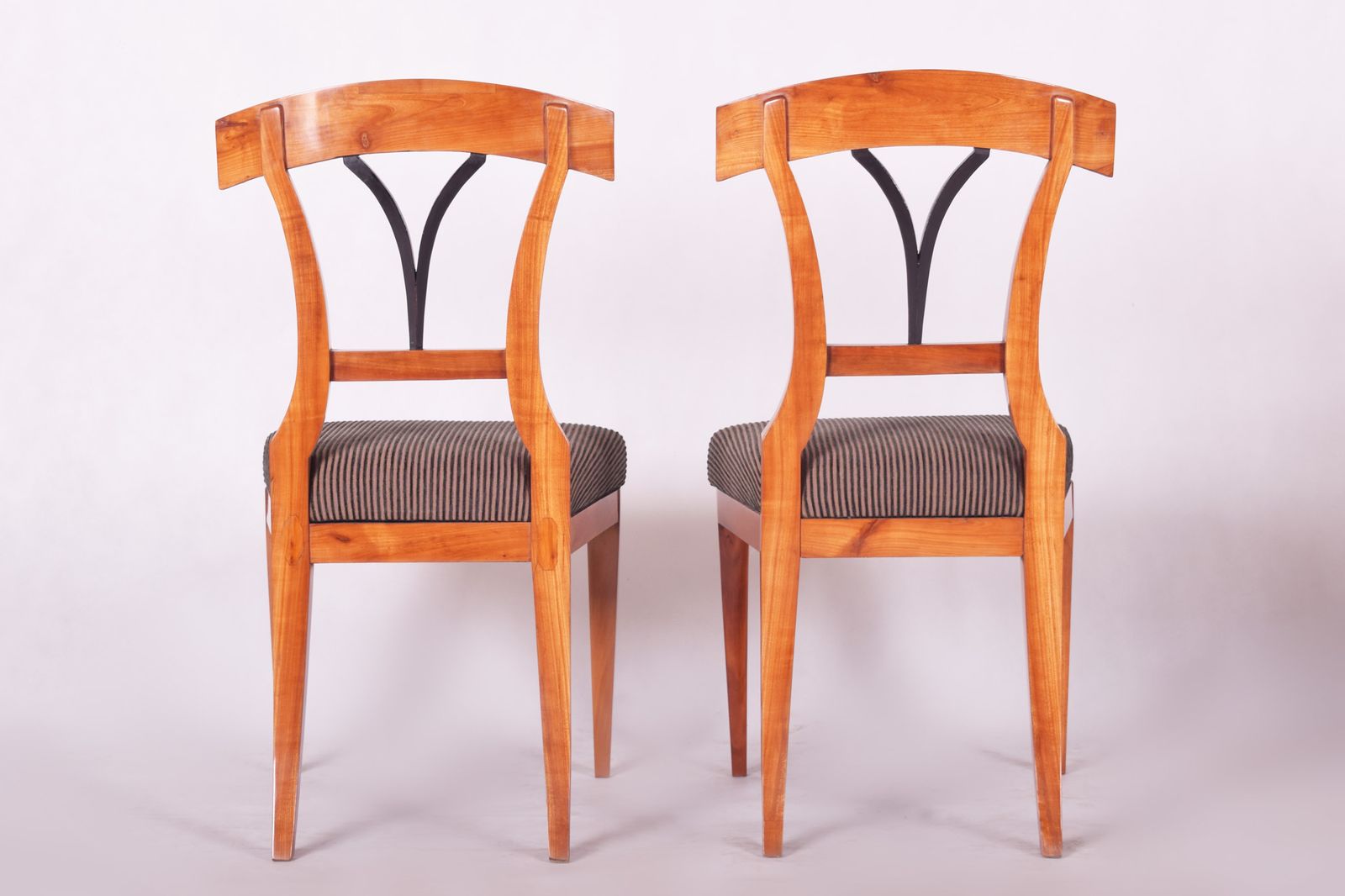 Pair Of 19th Century Biedermeier Dining Chairs Made In 1930s Czechia. photo 1410.0